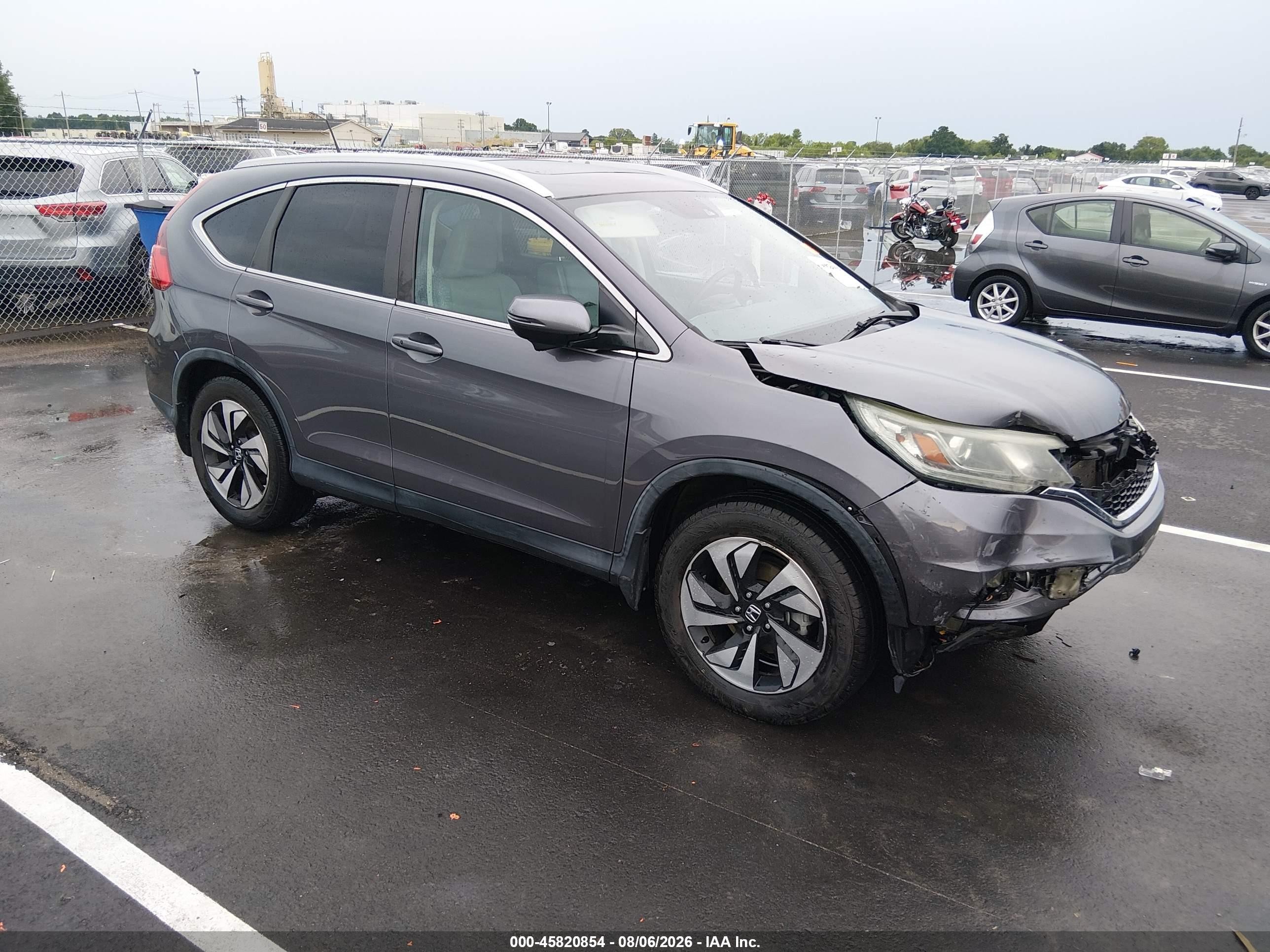 2015 Honda Cr-v Touring Gray vin: 5J6RM4H91FL118114