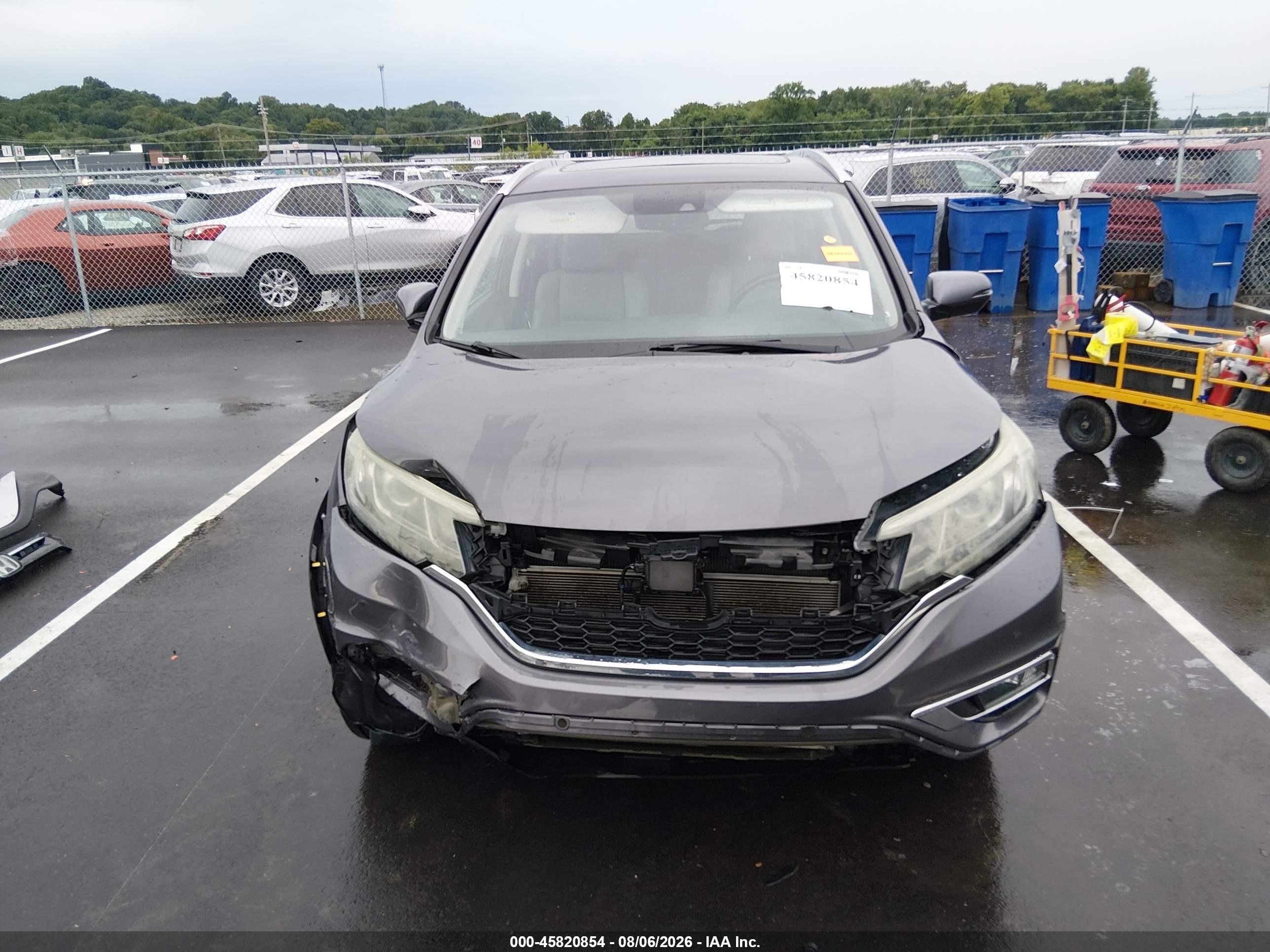 2015 Honda Cr-v Touring Gray vin: 5J6RM4H91FL118114