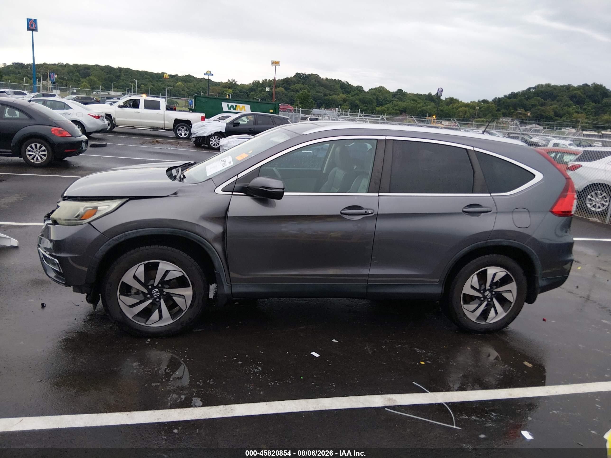 2015 Honda Cr-v Touring Gray vin: 5J6RM4H91FL118114