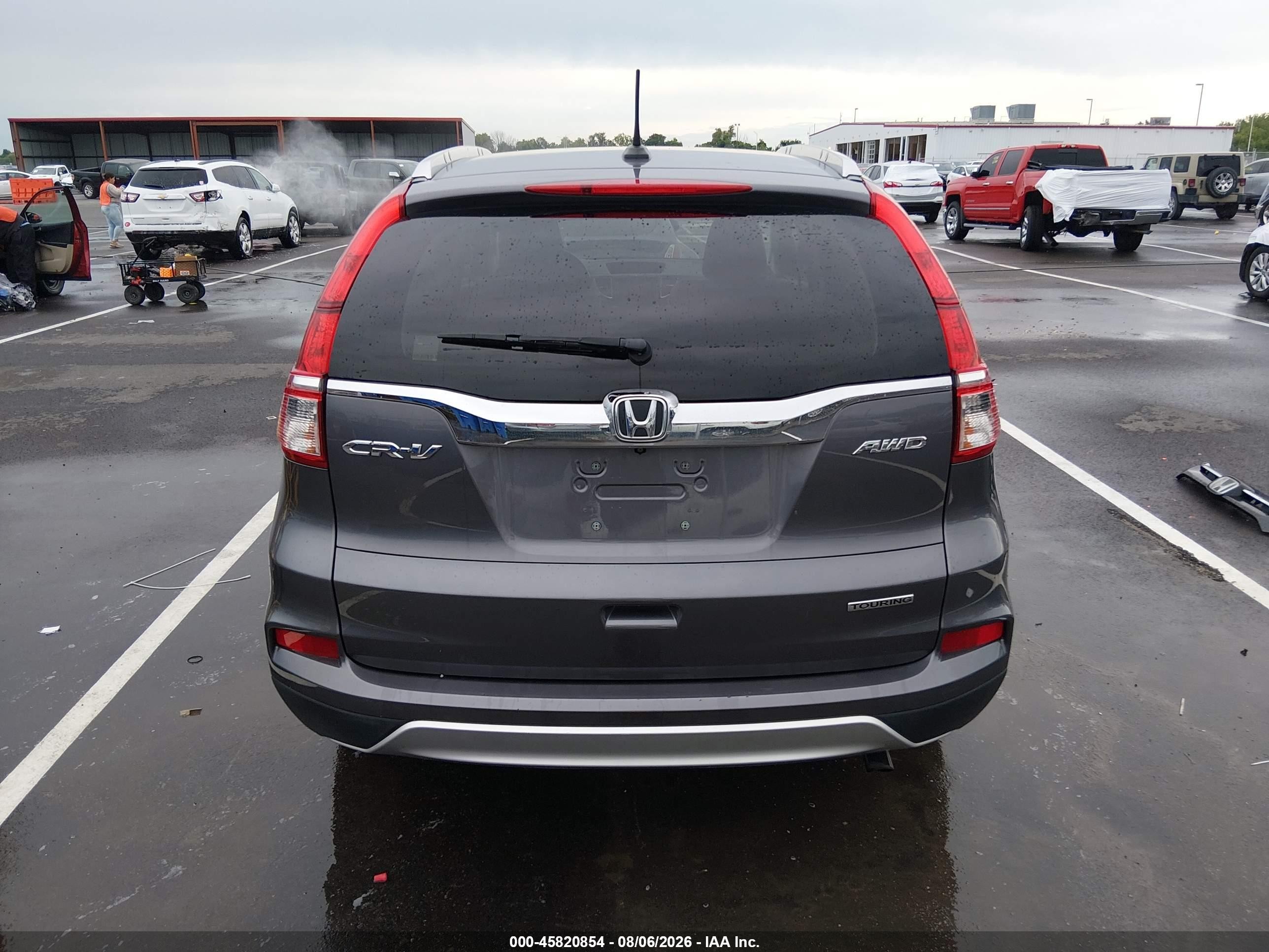 2015 Honda Cr-v Touring Gray vin: 5J6RM4H91FL118114