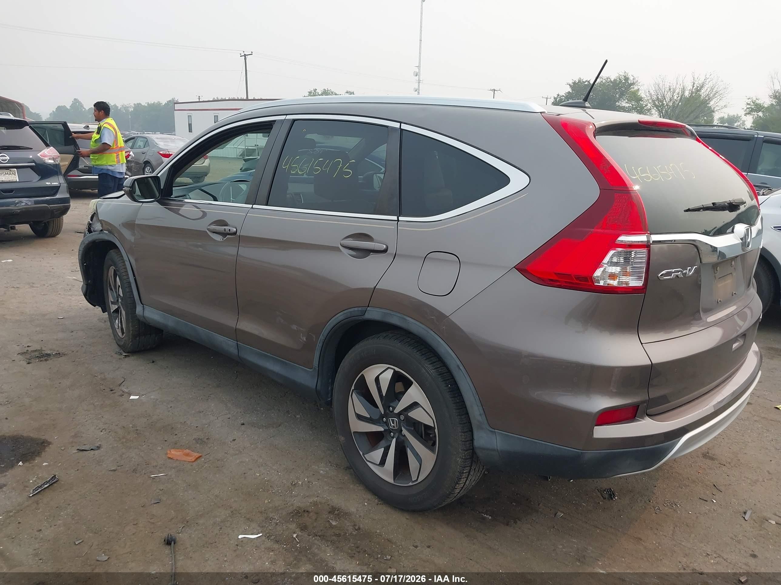 2015 Honda Cr-v Touring Серый vin: 5J6RM4H91FL126116