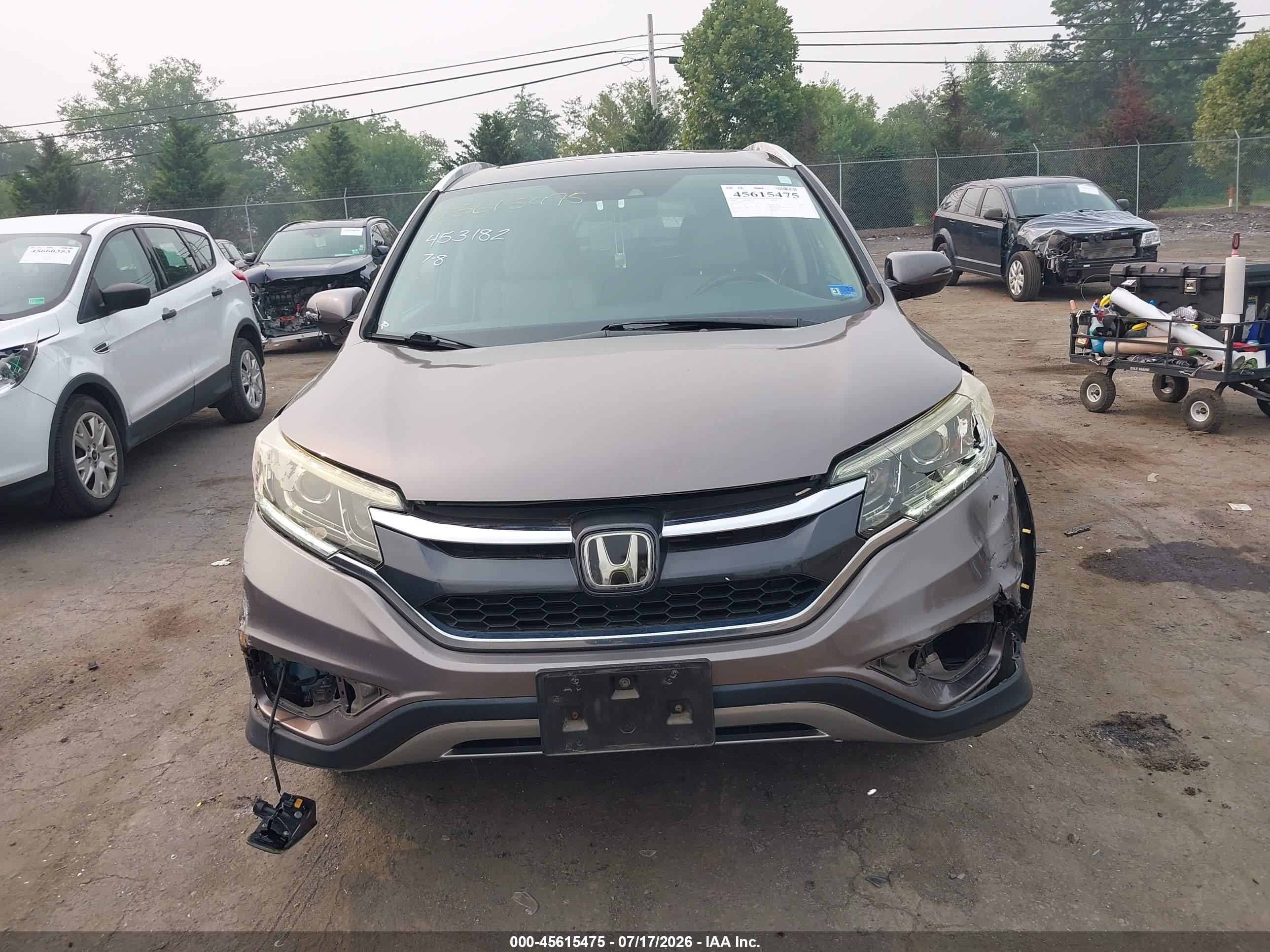 2015 Honda Cr-v Touring Серый vin: 5J6RM4H91FL126116