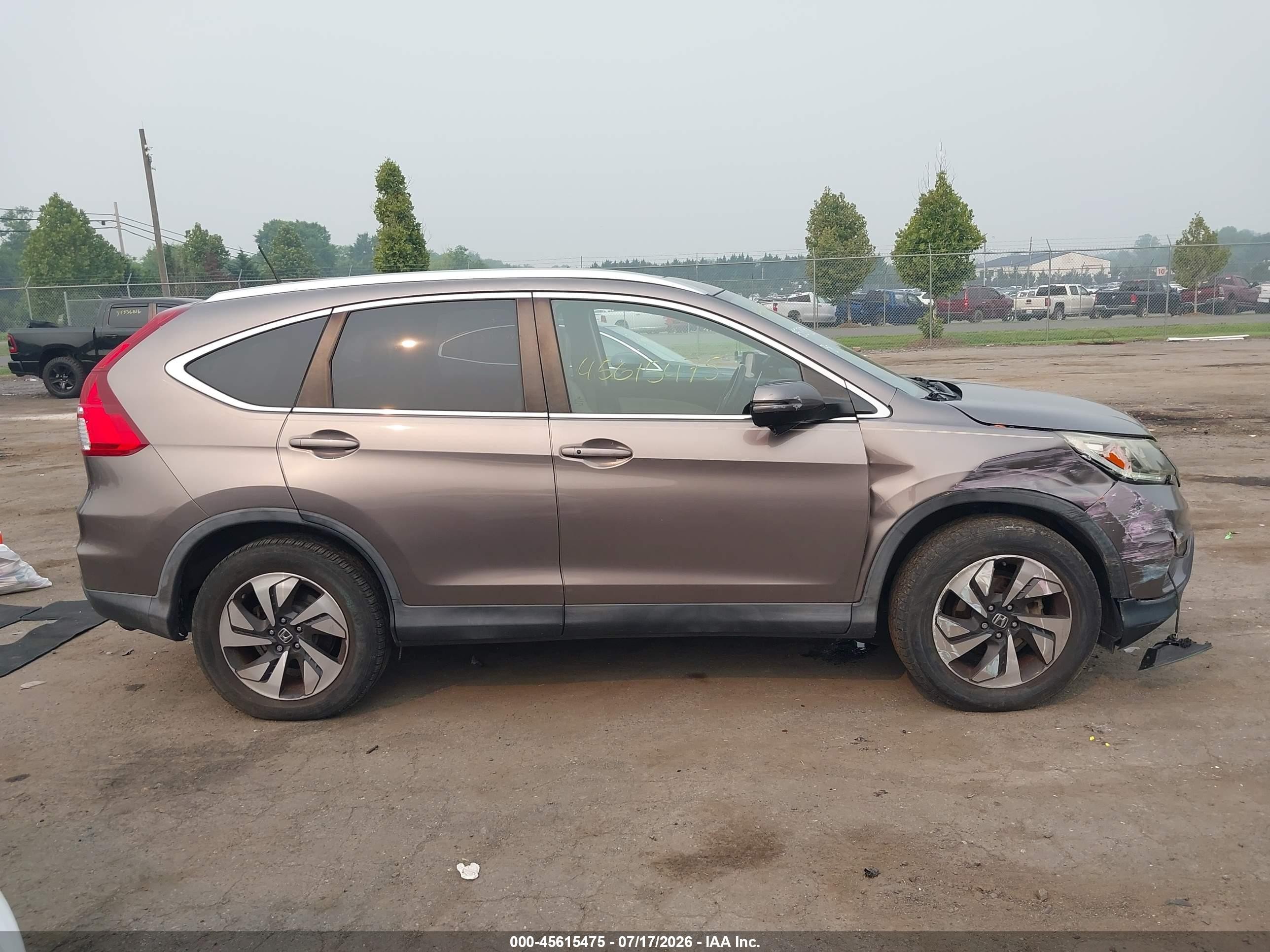 2015 Honda Cr-v Touring Серый vin: 5J6RM4H91FL126116