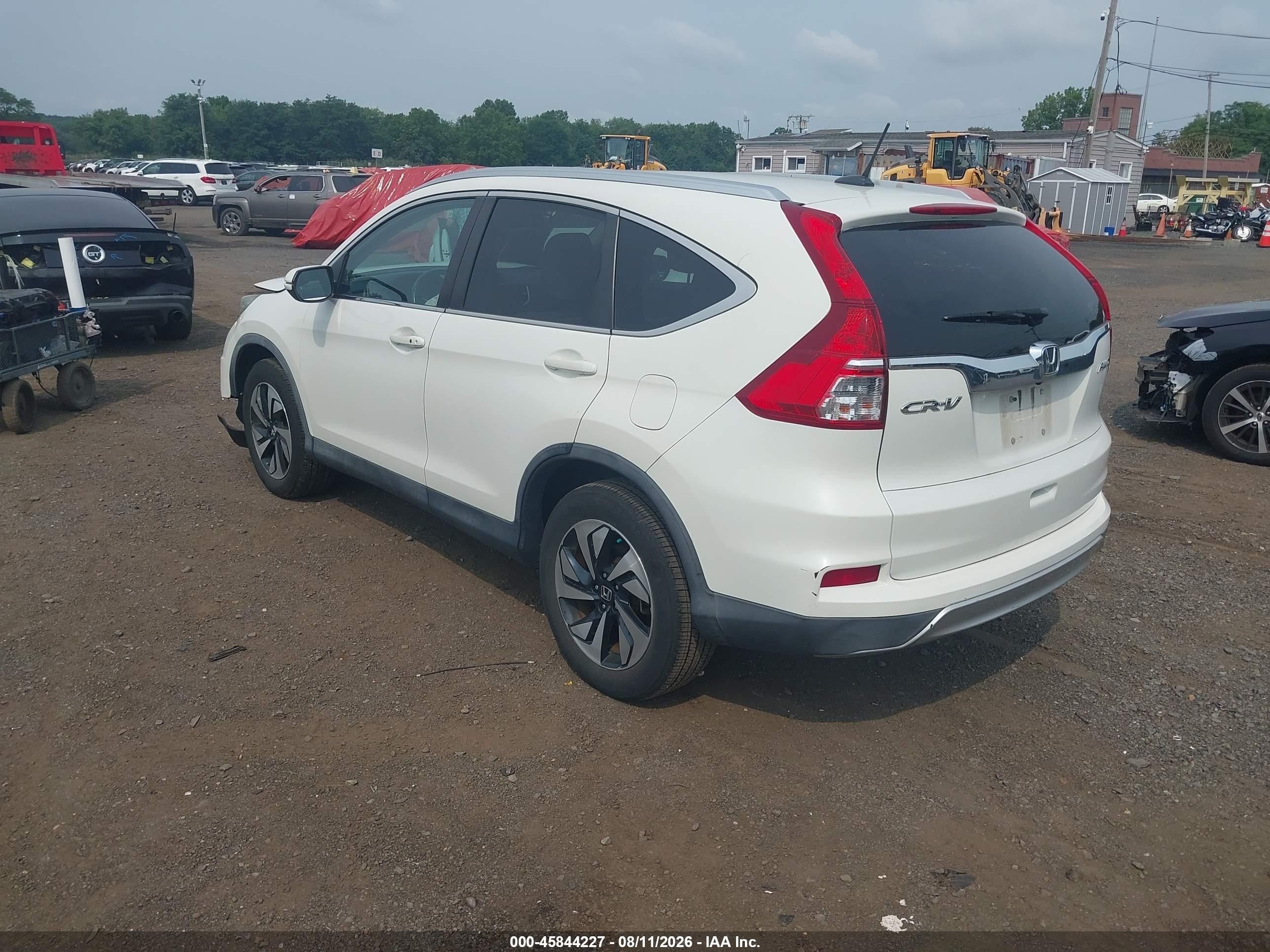 2015 Honda Cr-v Touring White vin: 5J6RM4H91FL130036