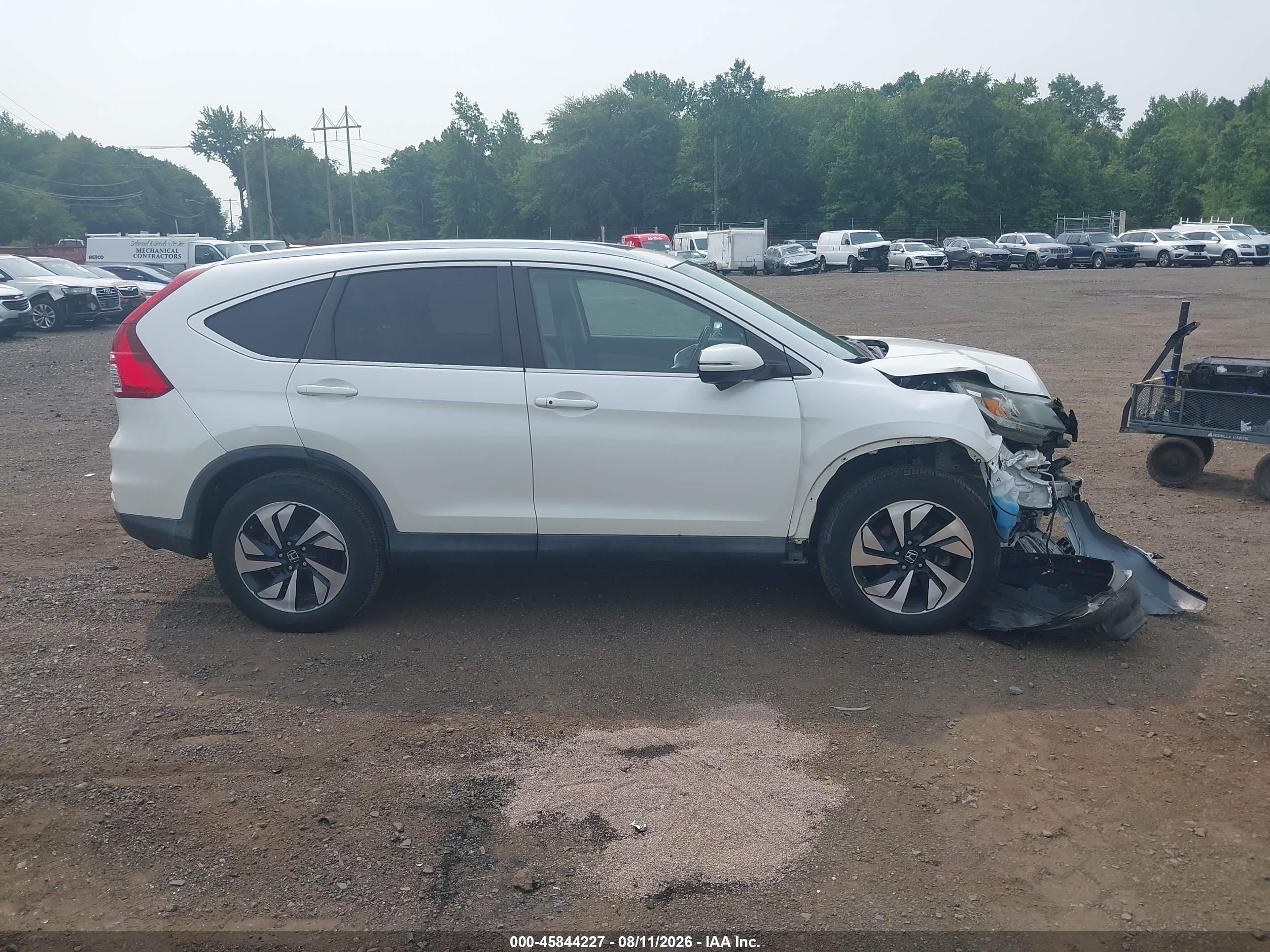 2015 Honda Cr-v Touring White vin: 5J6RM4H91FL130036