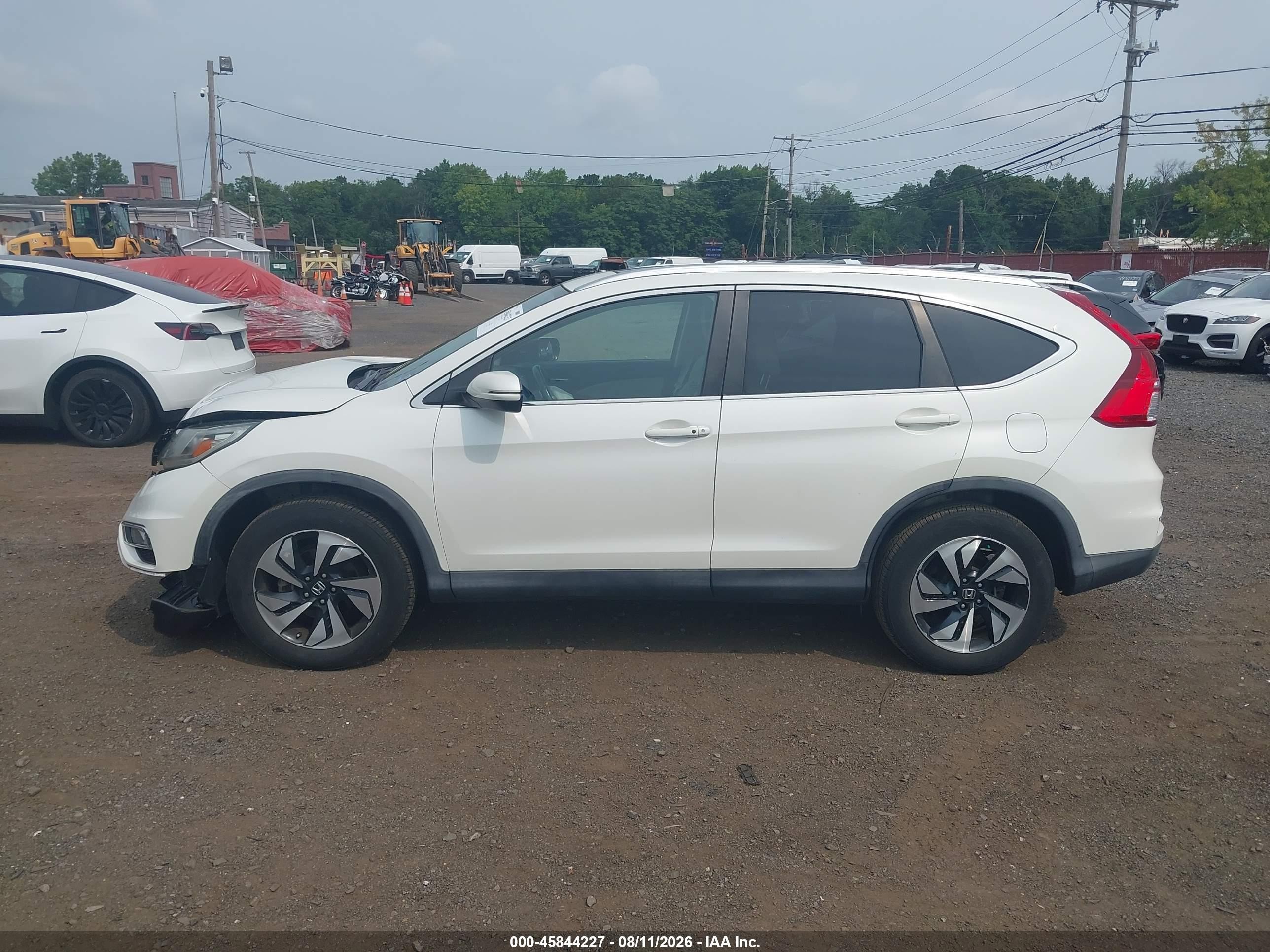 2015 Honda Cr-v Touring White vin: 5J6RM4H91FL130036