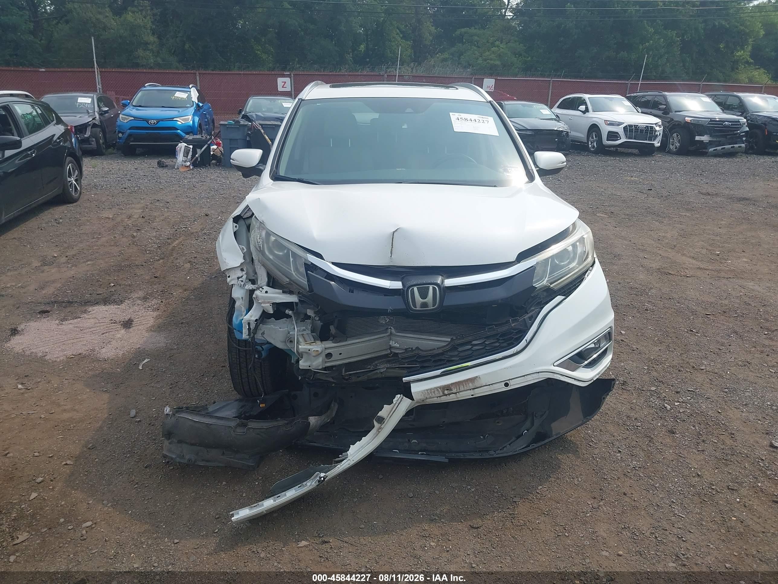 2015 Honda Cr-v Touring White vin: 5J6RM4H91FL130036