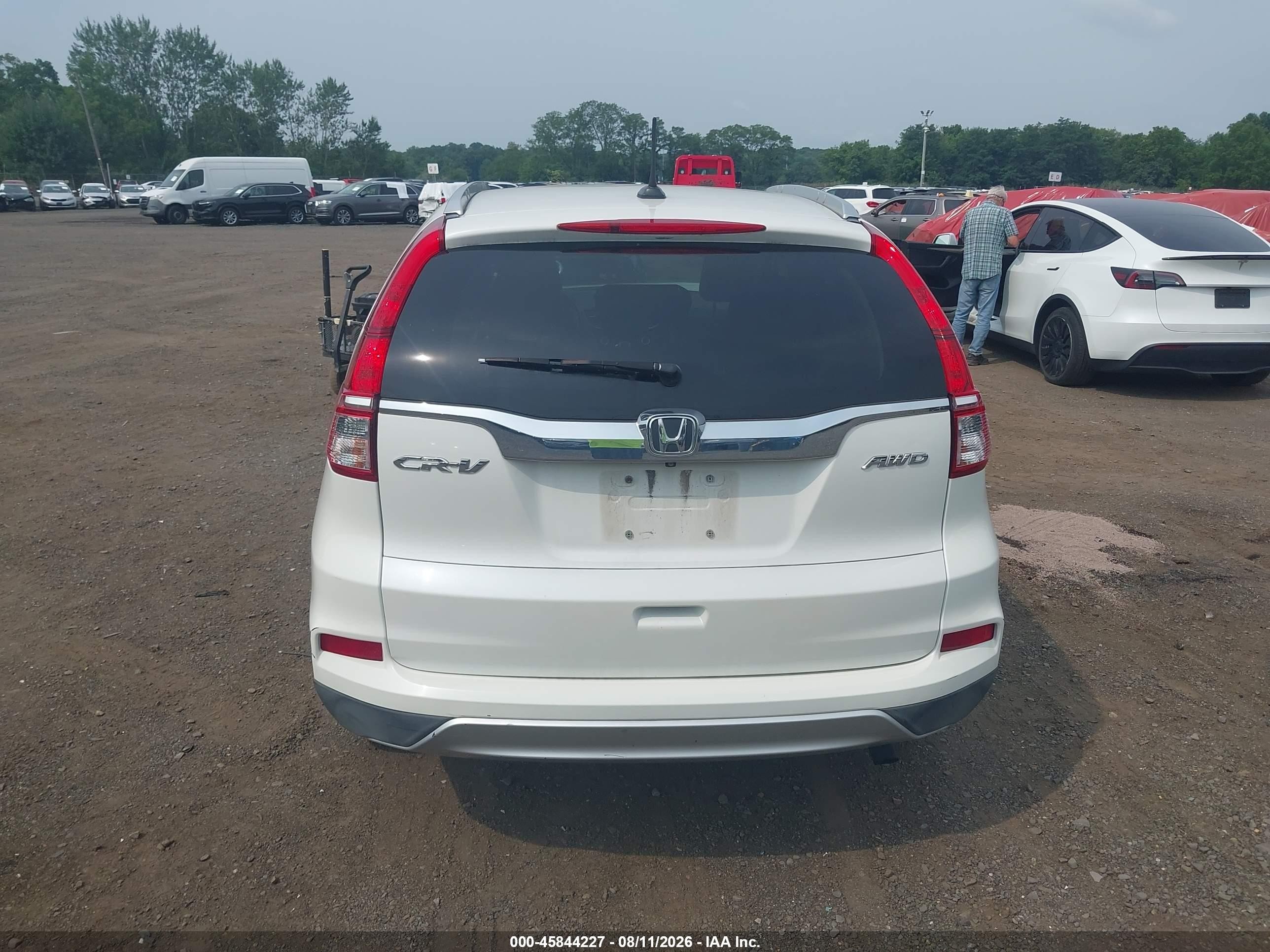 2015 Honda Cr-v Touring White vin: 5J6RM4H91FL130036