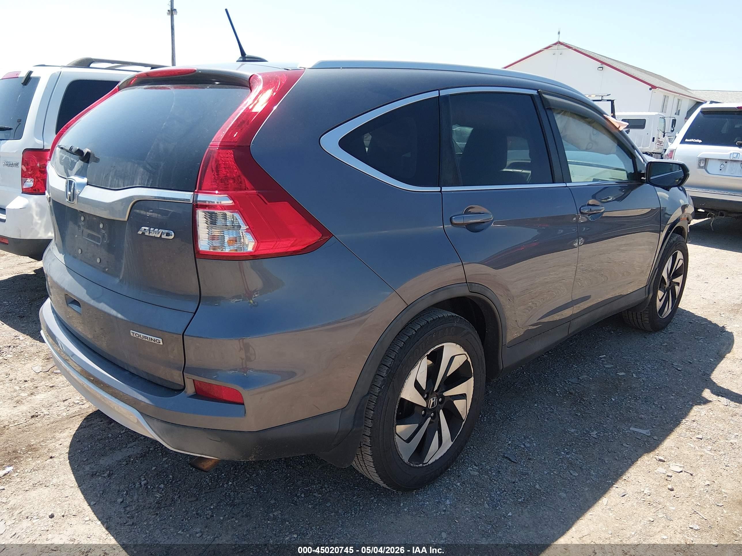 2016 Honda Cr-v Touring Серый vin: 5J6RM4H91GL122410