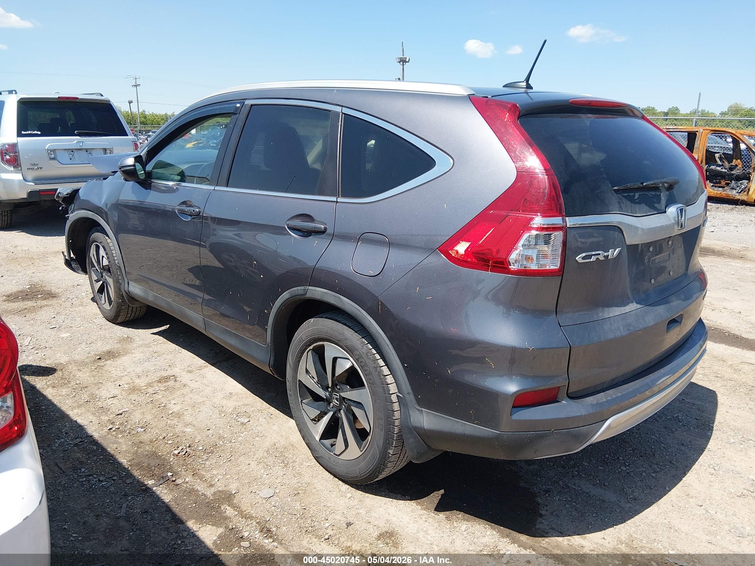 2016 Honda Cr-v Touring Серый vin: 5J6RM4H91GL122410