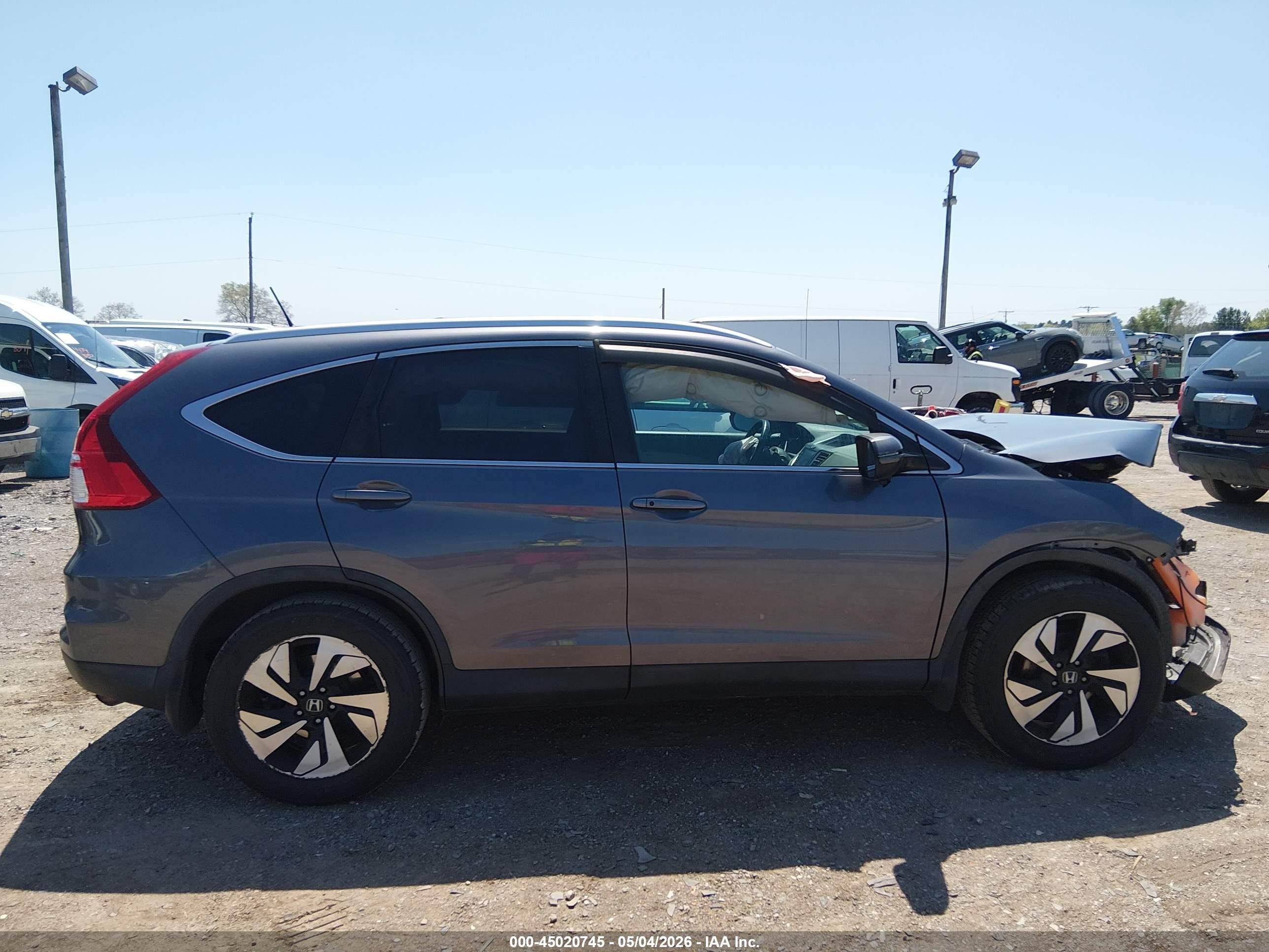 2016 Honda Cr-v Touring Серый vin: 5J6RM4H91GL122410