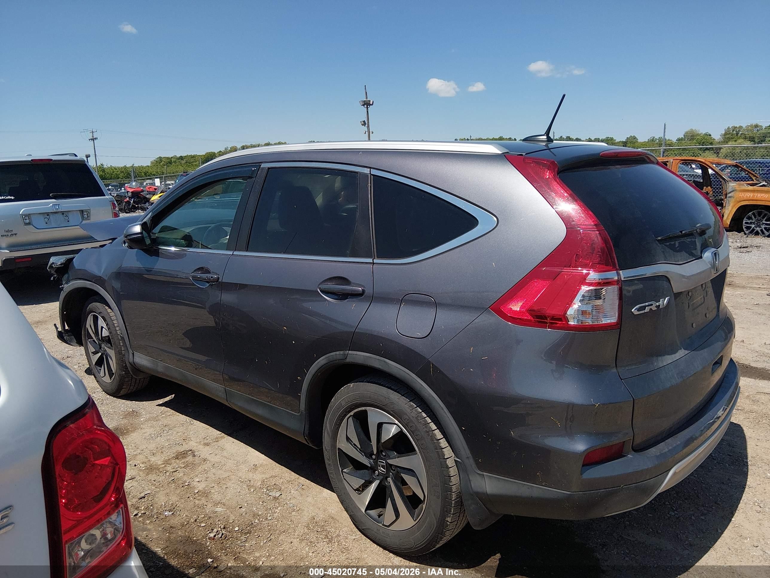 2016 Honda Cr-v Touring Серый vin: 5J6RM4H91GL122410