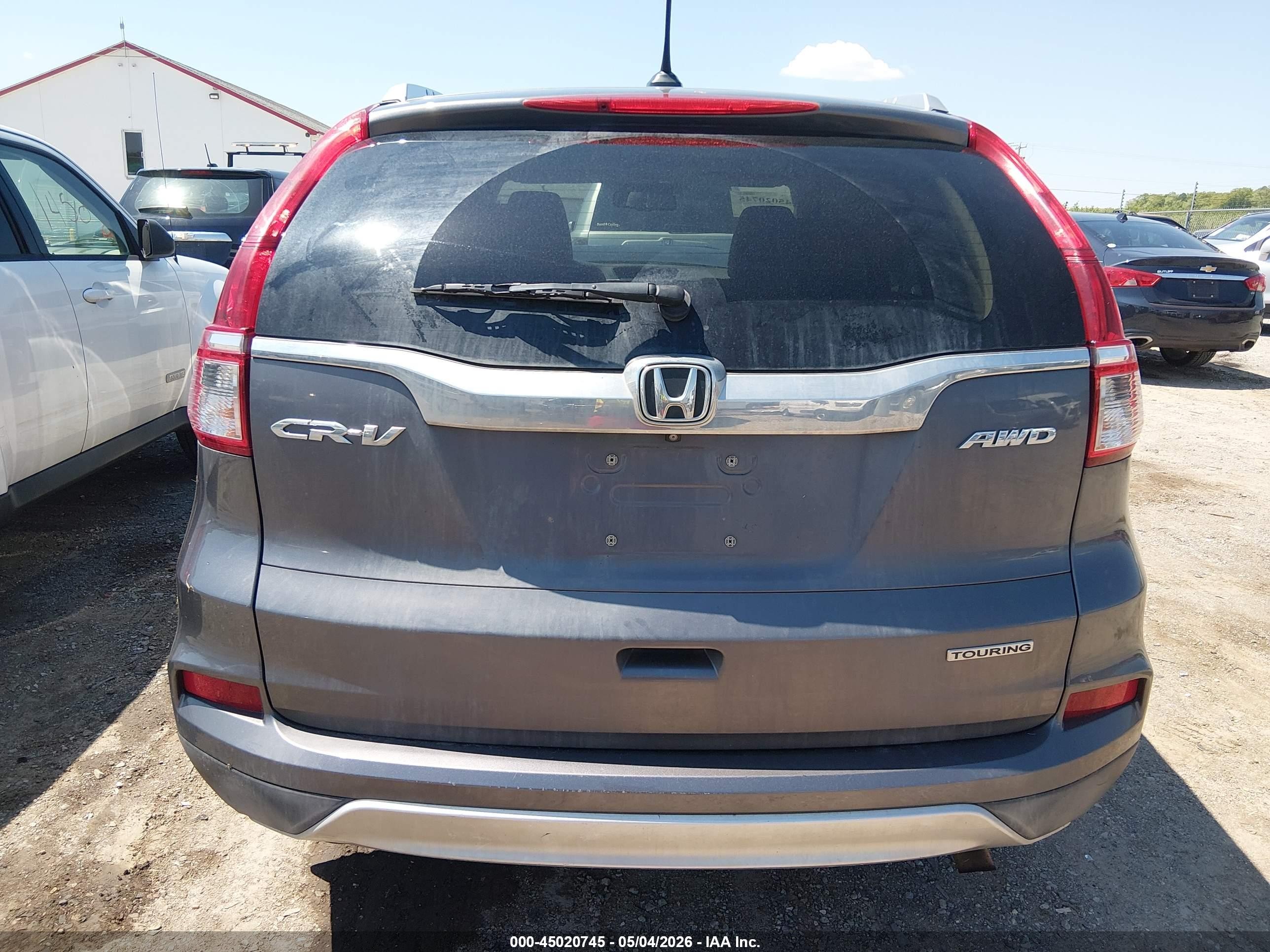 2016 Honda Cr-v Touring Серый vin: 5J6RM4H91GL122410