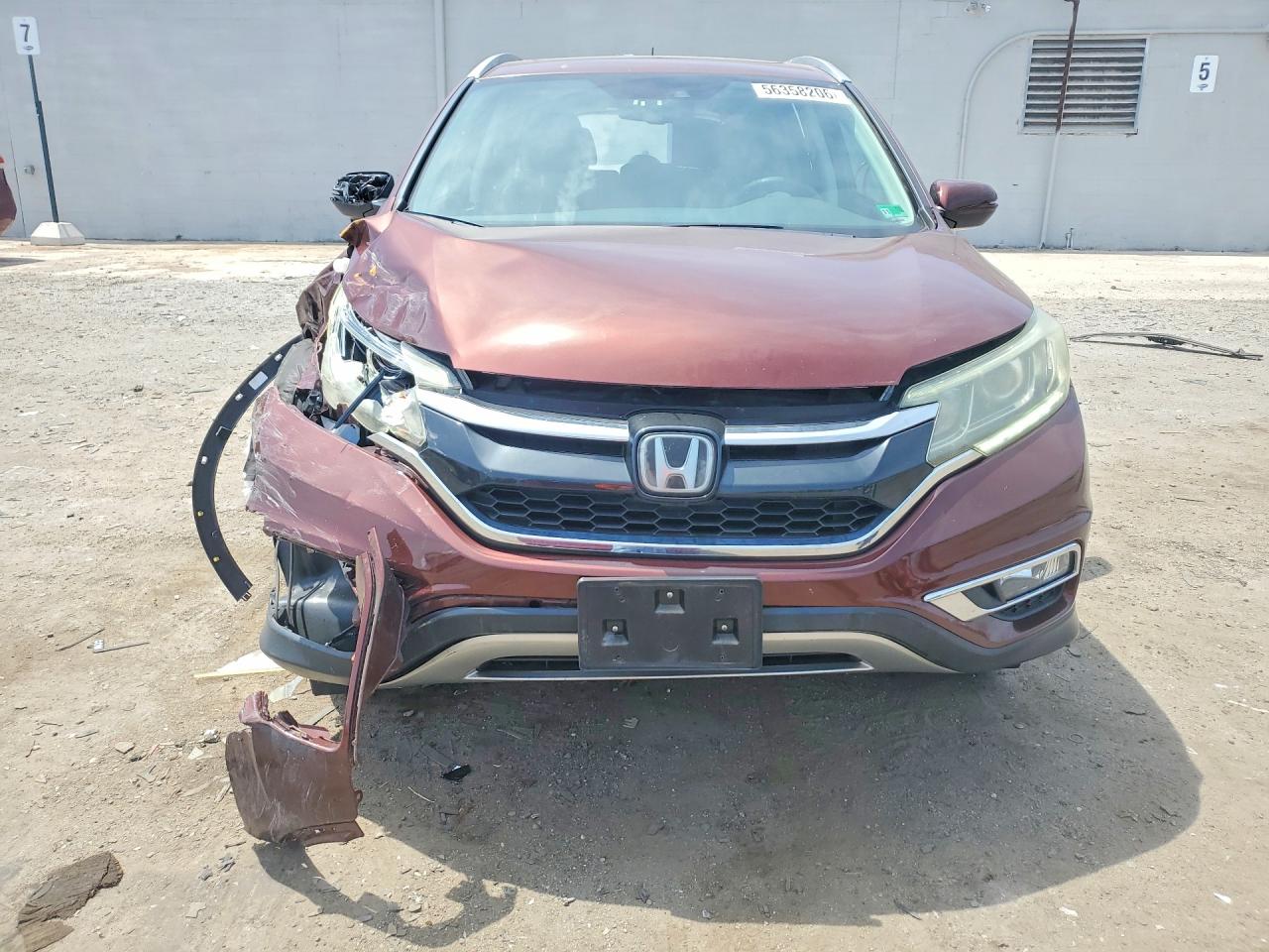 2015 Honda Cr-v Touring Burgundy vin: 5J6RM4H92FL059557