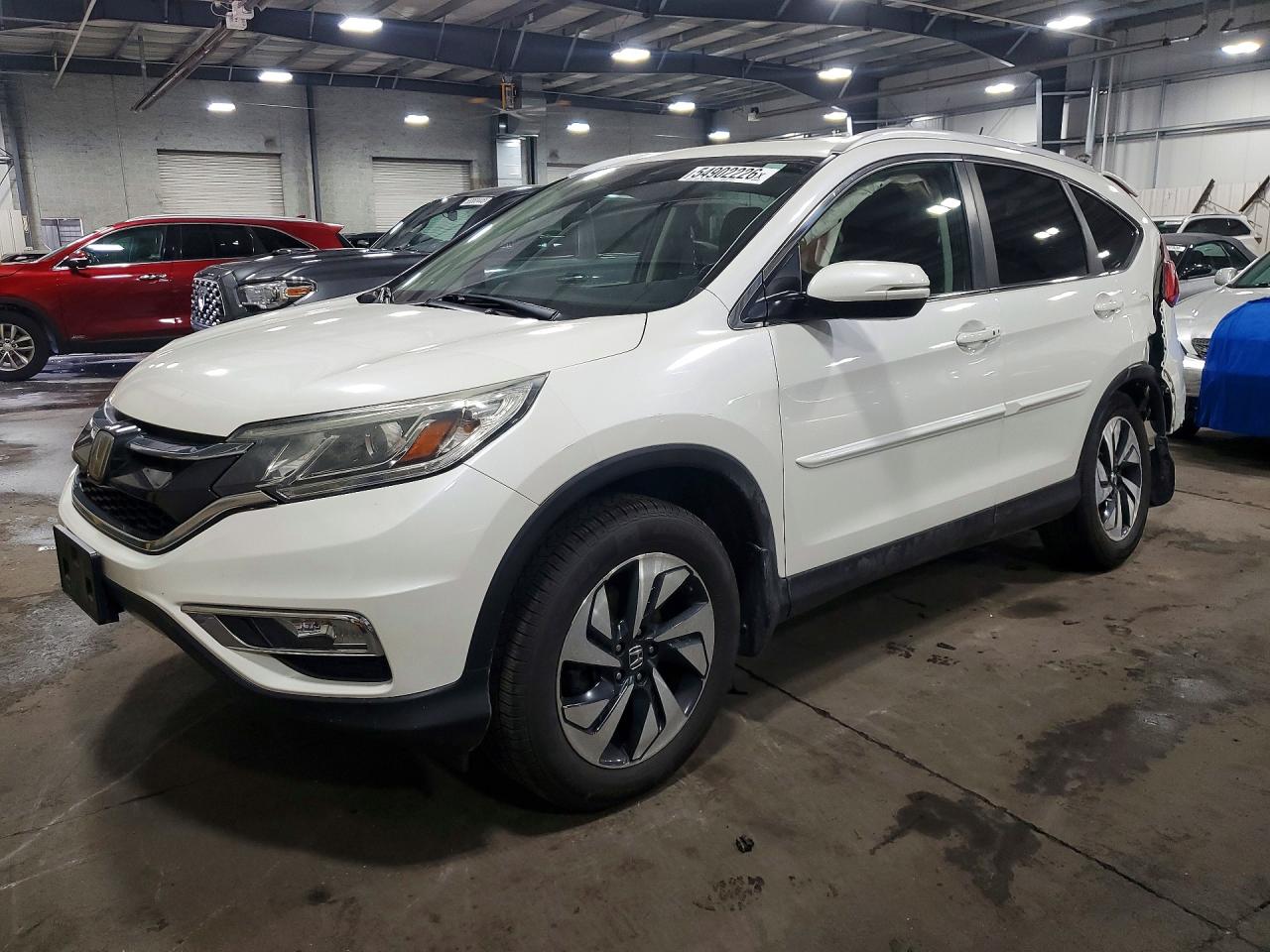2015 Honda Cr-v Touring White vin: 5J6RM4H92FL062507