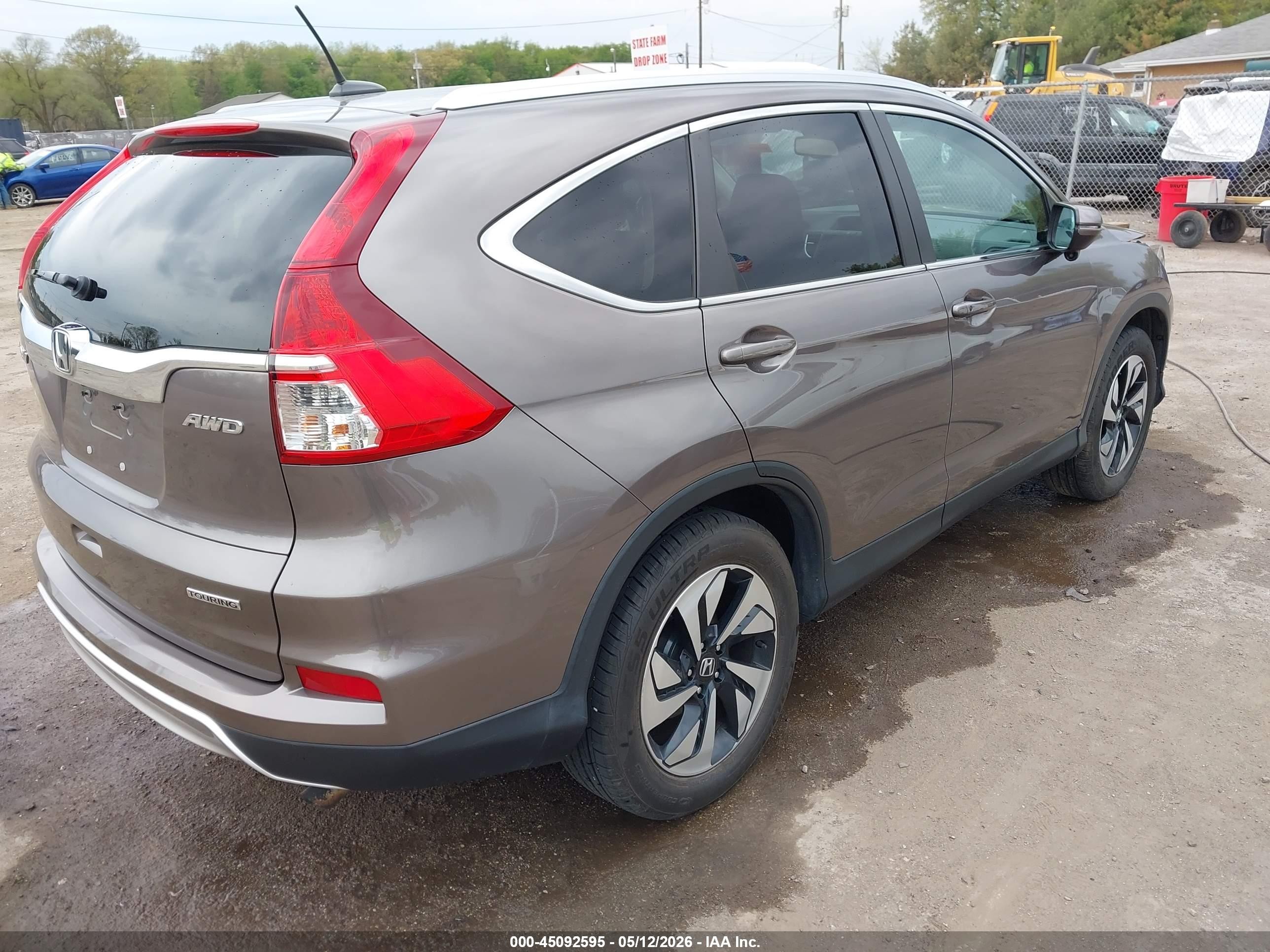 2015 Honda Cr-v Touring Brown vin: 5J6RM4H92FL063494