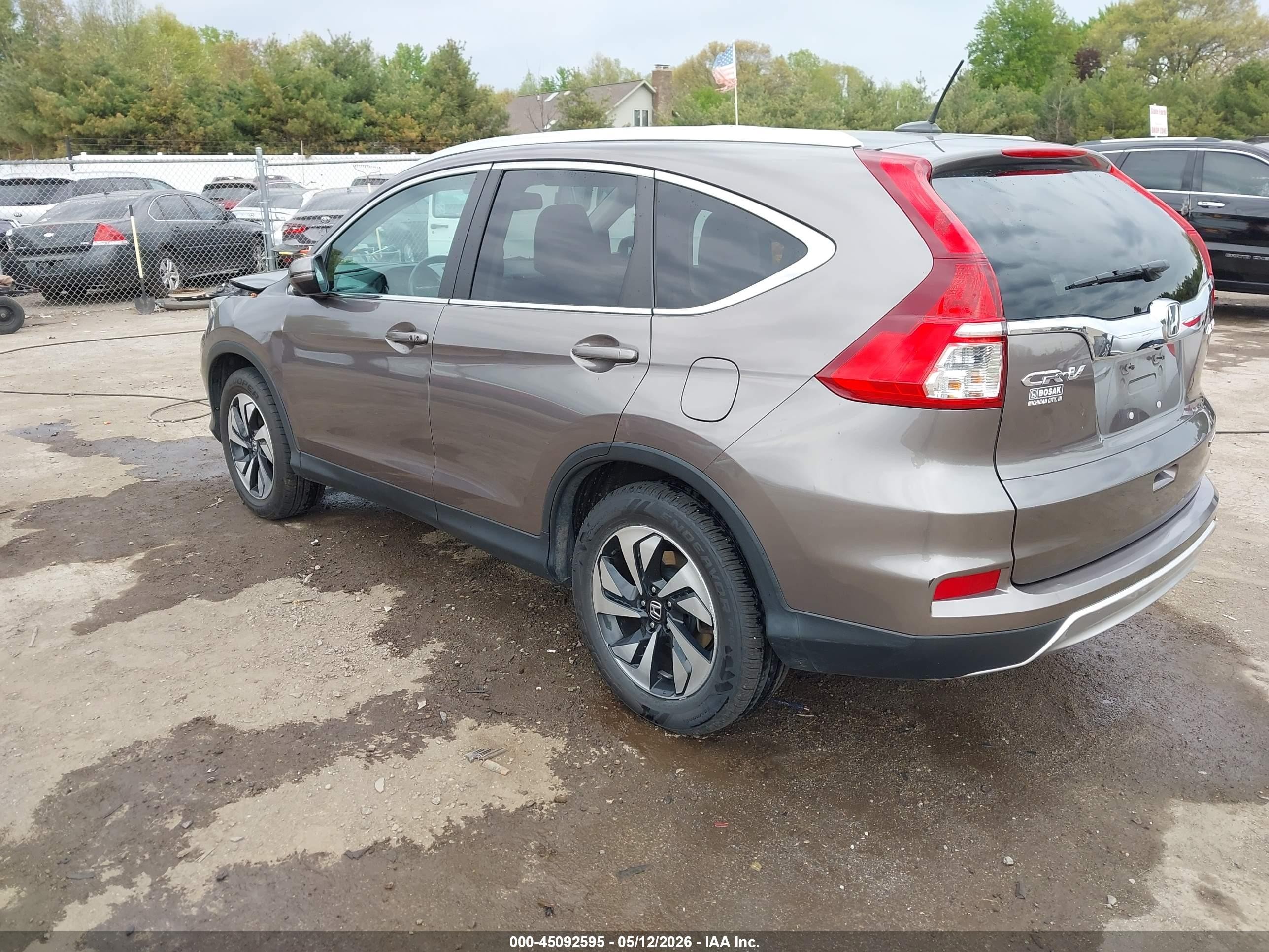 2015 Honda Cr-v Touring Brown vin: 5J6RM4H92FL063494