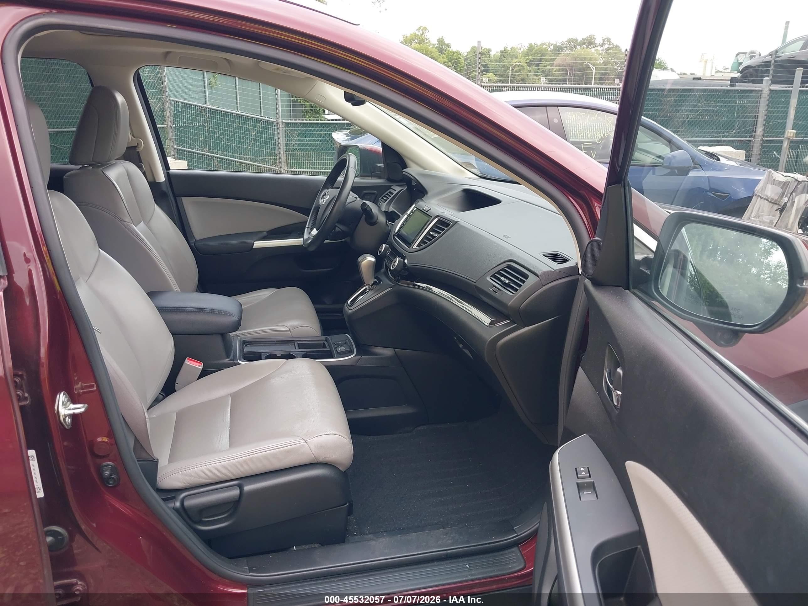 2015 Honda Cr-v Touring Maroon vin: 5J6RM4H92FL068369