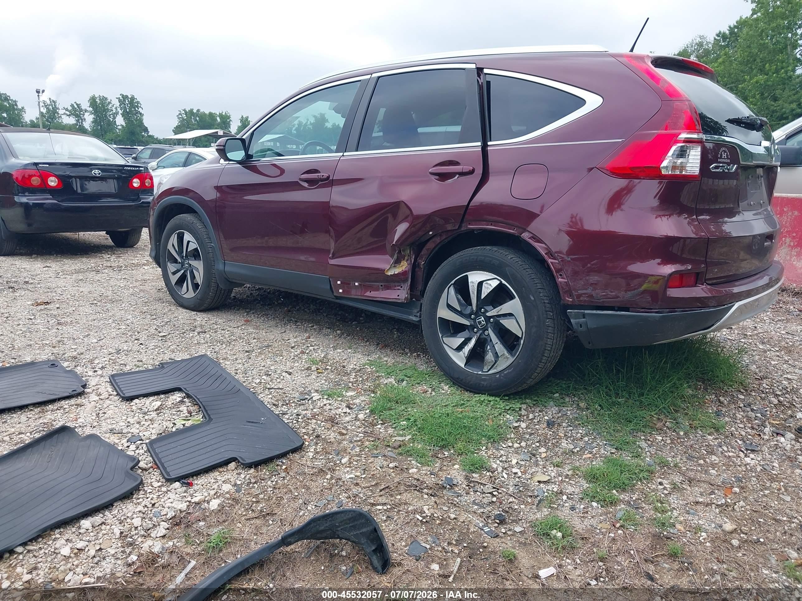 2015 Honda Cr-v Touring Maroon vin: 5J6RM4H92FL068369