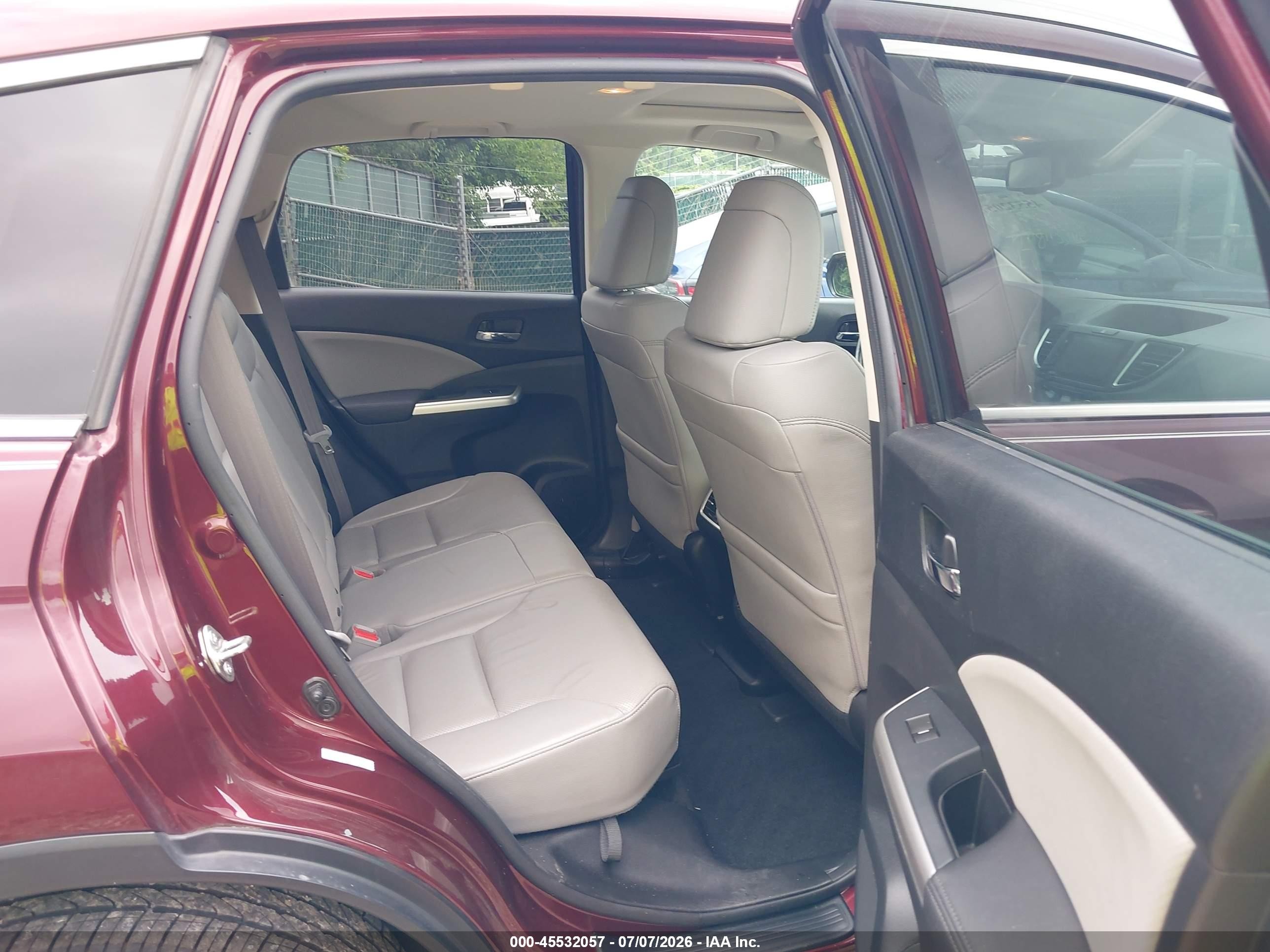 2015 Honda Cr-v Touring Maroon vin: 5J6RM4H92FL068369