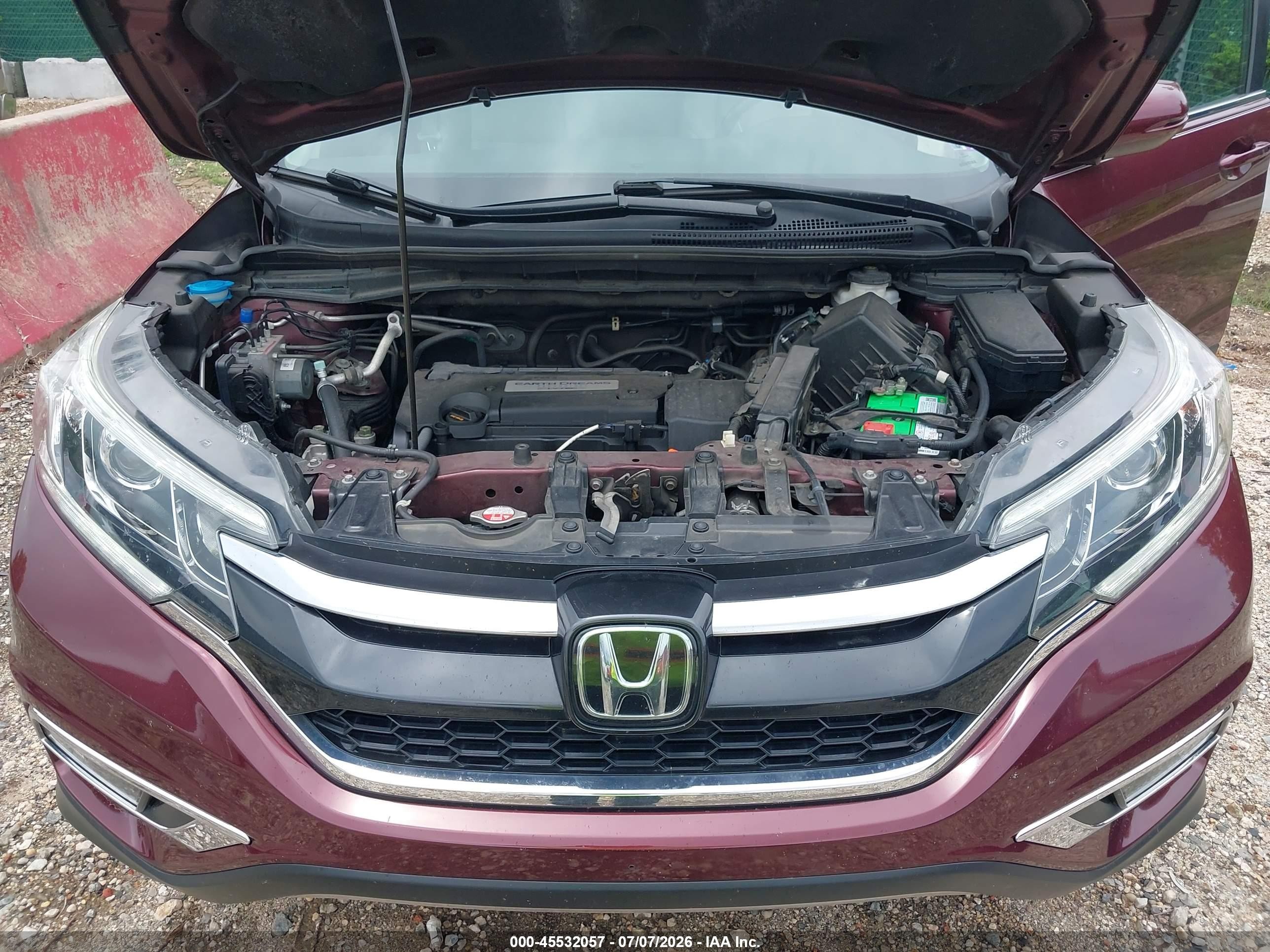 2015 Honda Cr-v Touring Maroon vin: 5J6RM4H92FL068369