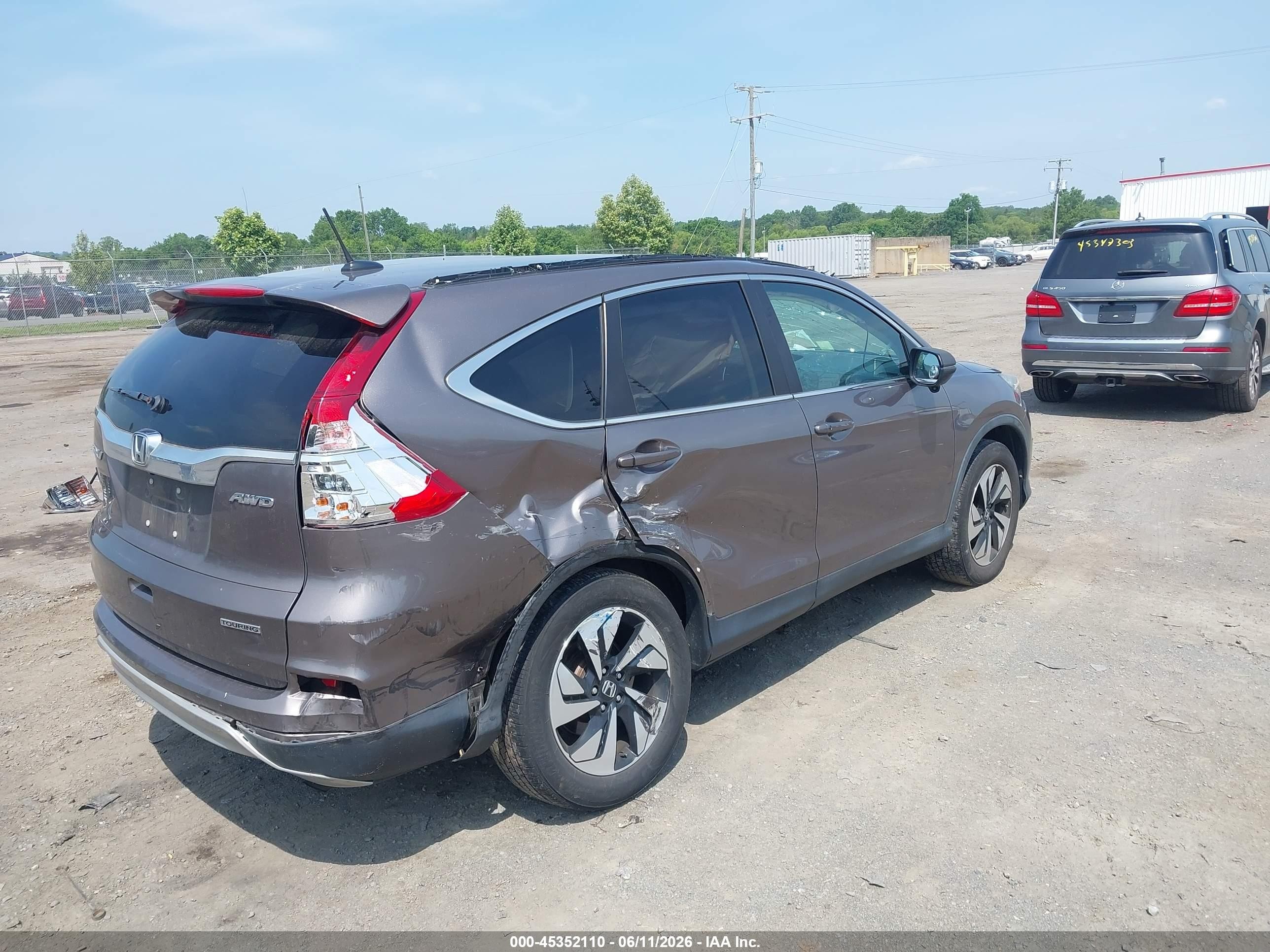 2015 Honda Cr-v Touring Коричневый vin: 5J6RM4H92FL090159