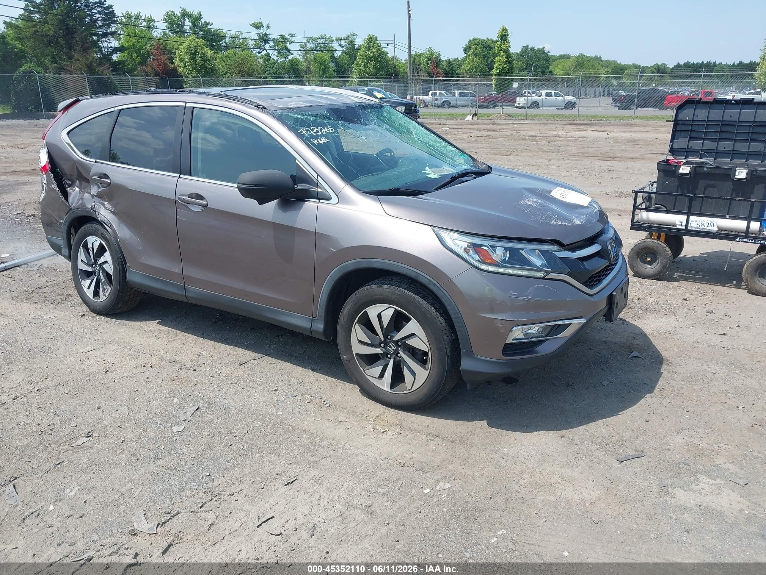 2015 Honda Cr-v Touring Brown vin: 5J6RM4H92FL090159