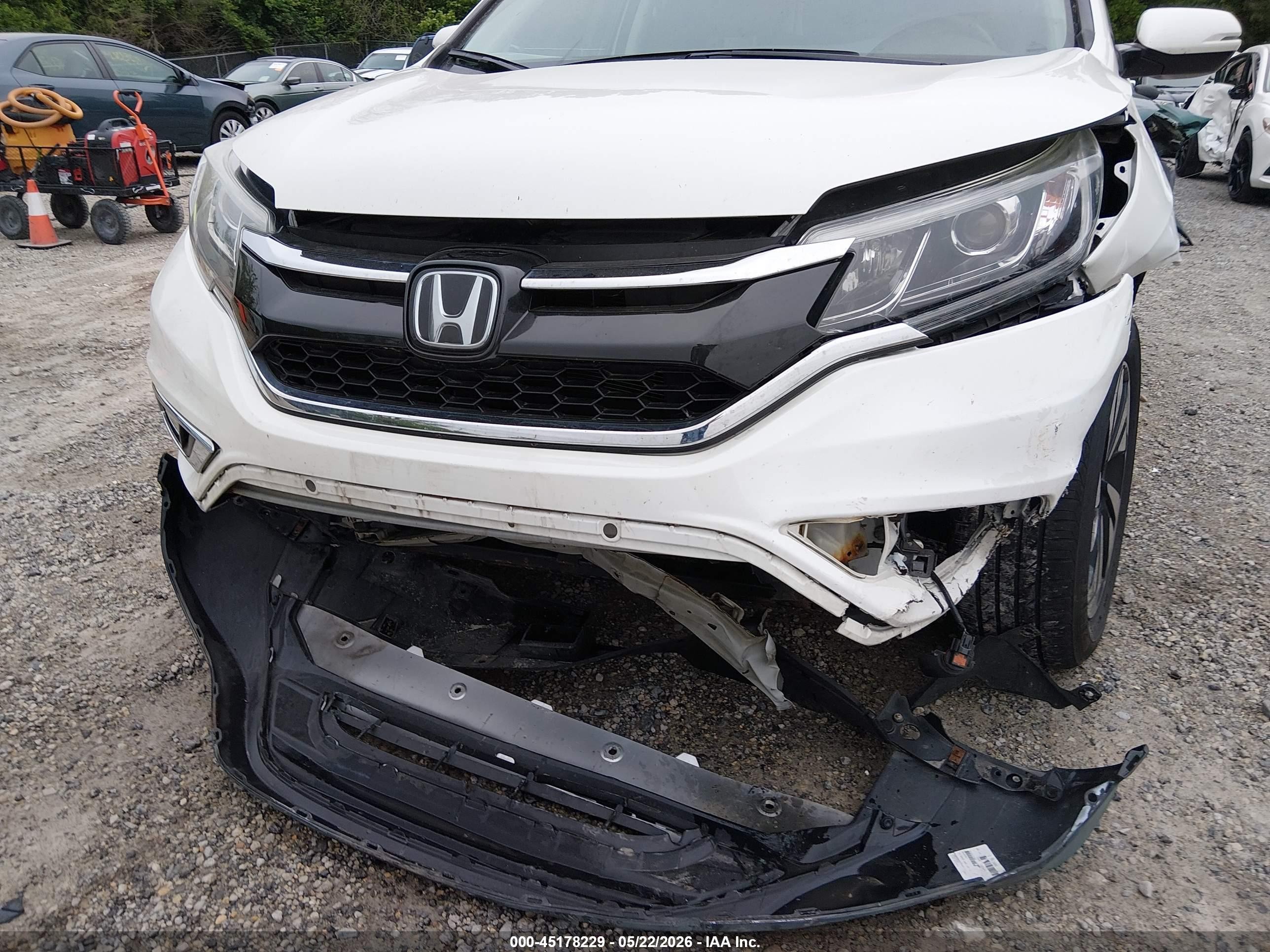 2015 Honda Cr-v Touring White vin: 5J6RM4H92FL097273
