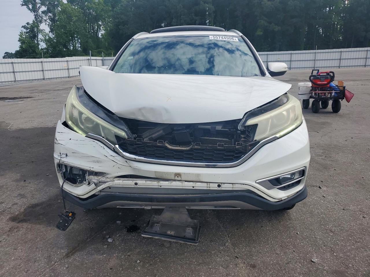 2015 Honda Cr-v Touring White vin: 5J6RM4H92FL130014