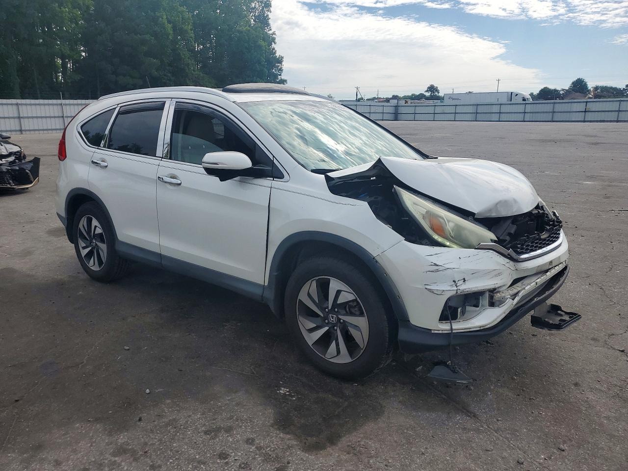 2015 Honda Cr-v Touring White vin: 5J6RM4H92FL130014