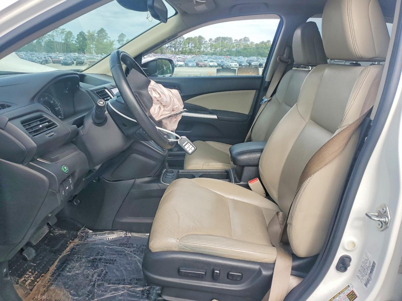 2015 Honda Cr-v Touring White vin: 5J6RM4H92FL130014