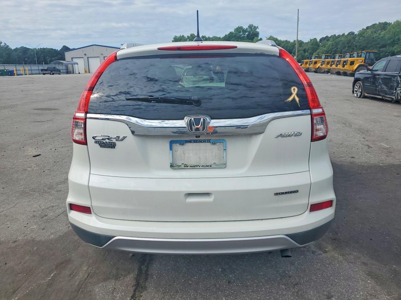 2015 Honda Cr-v Touring White vin: 5J6RM4H92FL130014