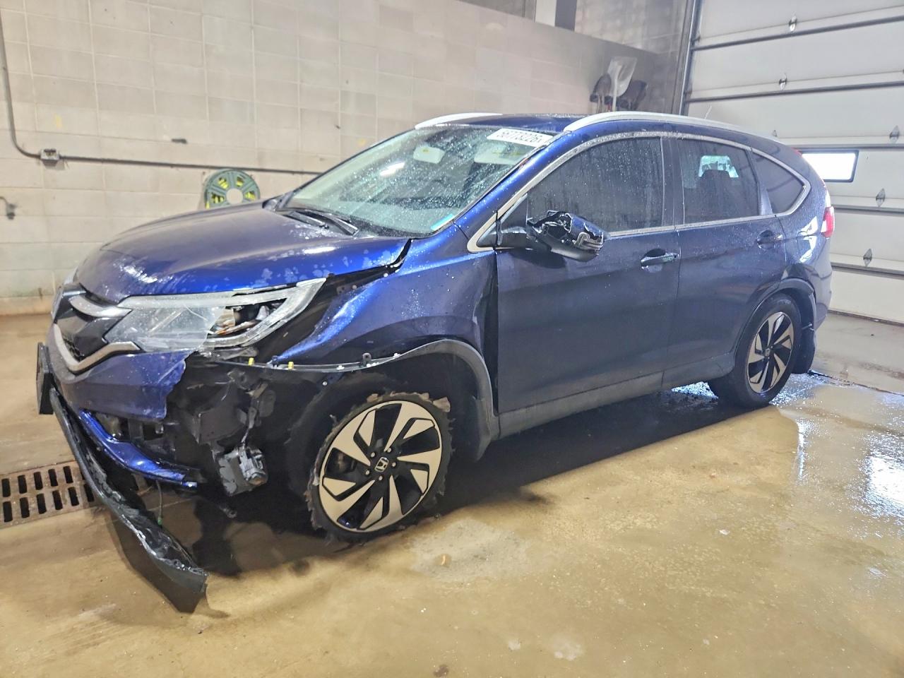 2016 Honda Cr-v Touring Blue vin: 5J6RM4H92GL055073