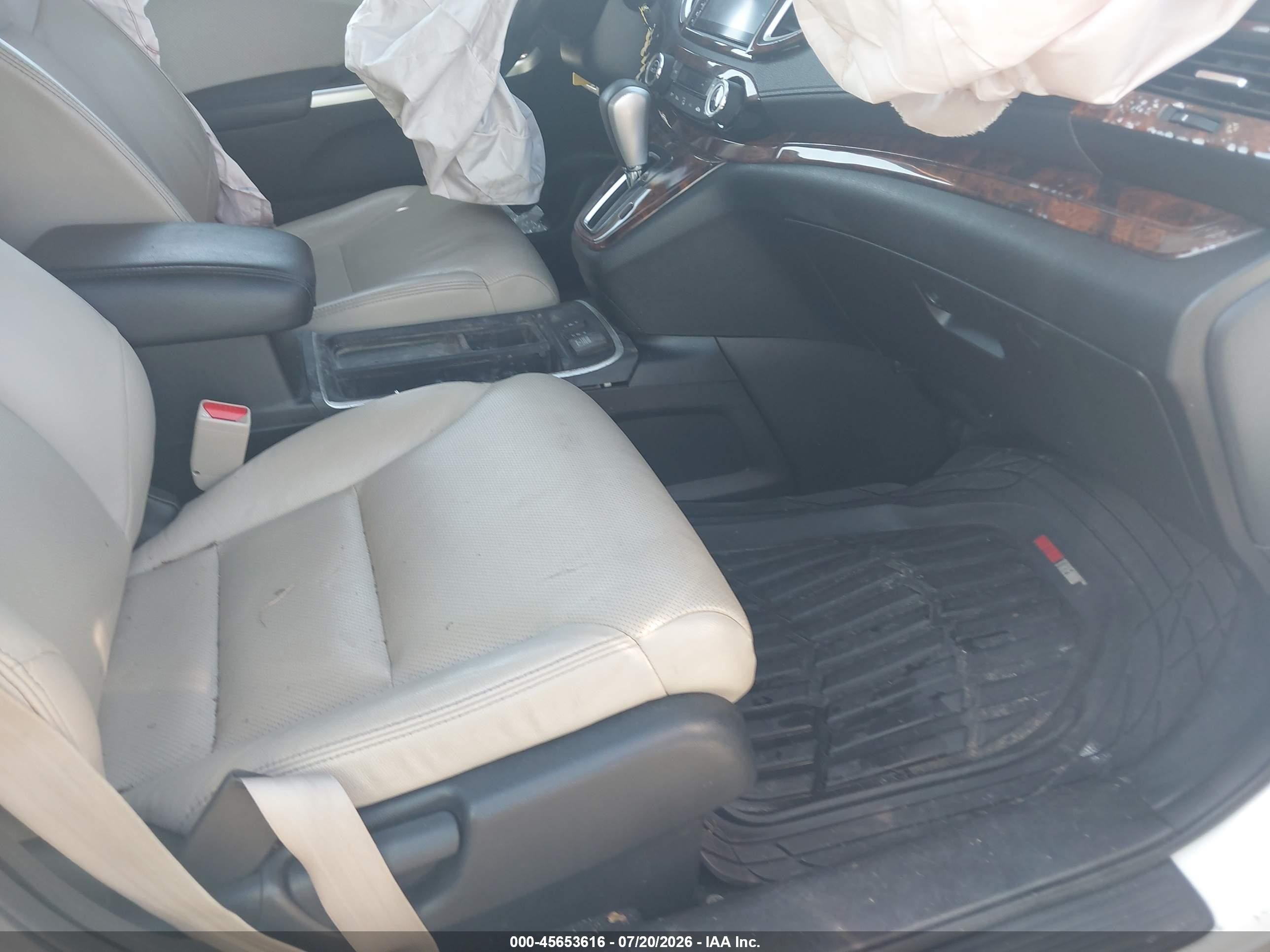 2015 Honda Cr-v Touring White vin: 5J6RM4H93FL004485