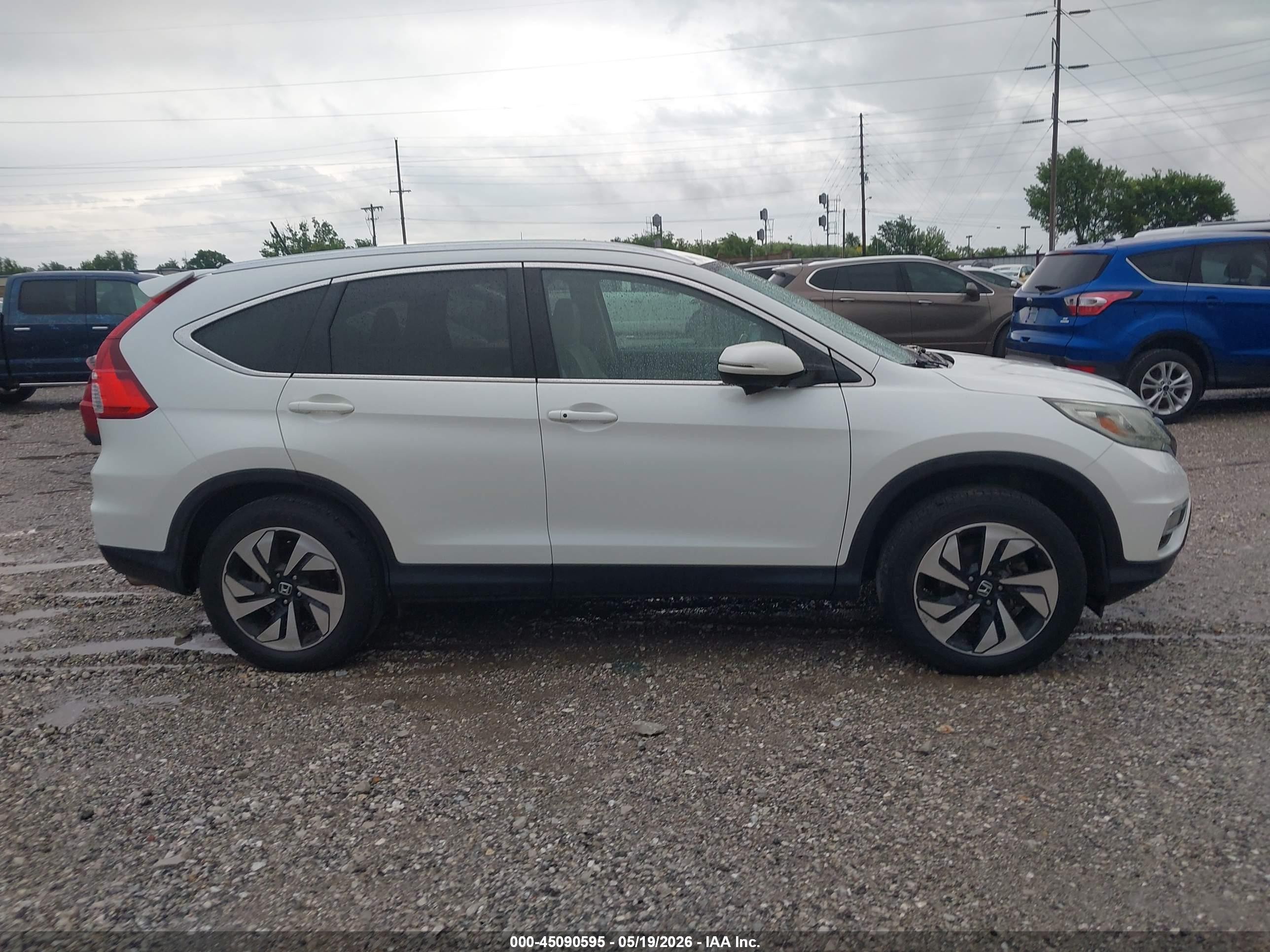 2015 Honda Cr-v Touring White vin: 5J6RM4H93FL025286