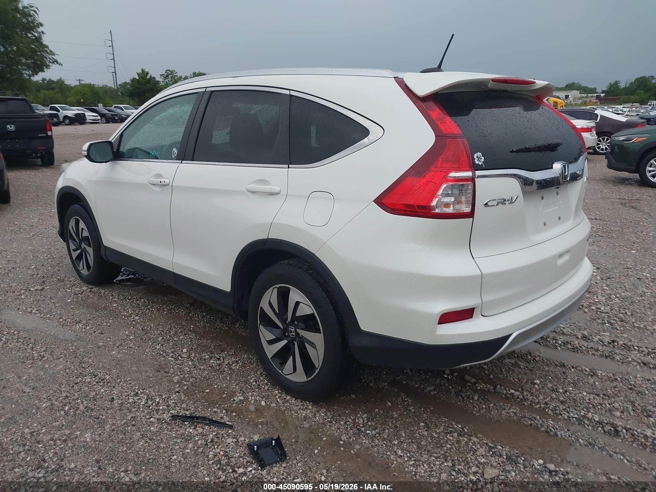 2015 Honda Cr-v Touring White vin: 5J6RM4H93FL025286