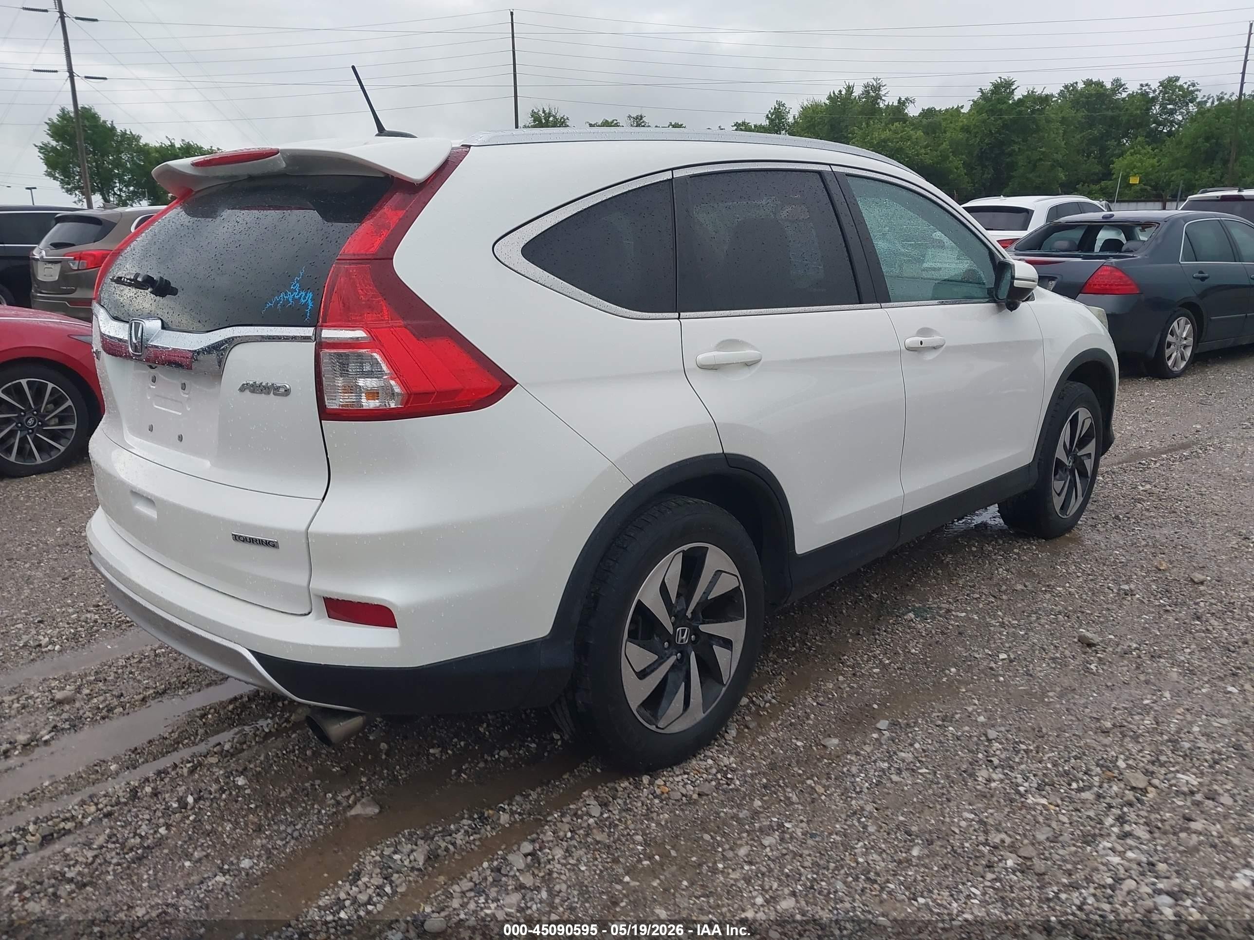 2015 Honda Cr-v Touring White vin: 5J6RM4H93FL025286