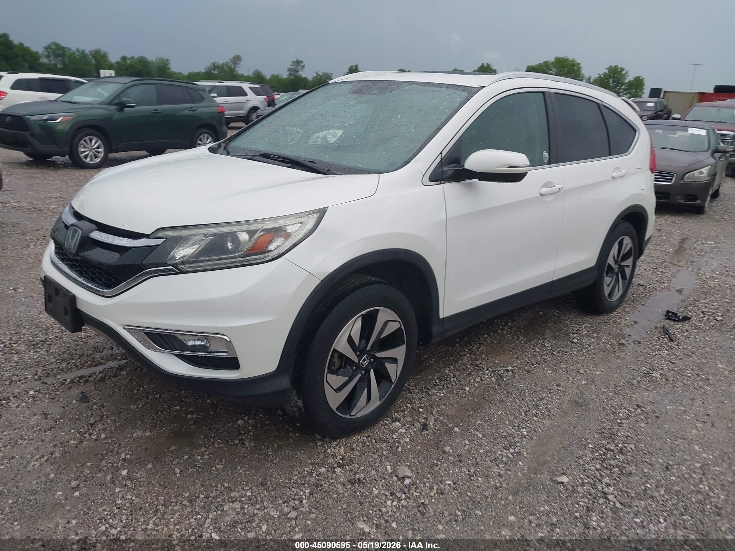 2015 Honda Cr-v Touring White vin: 5J6RM4H93FL025286
