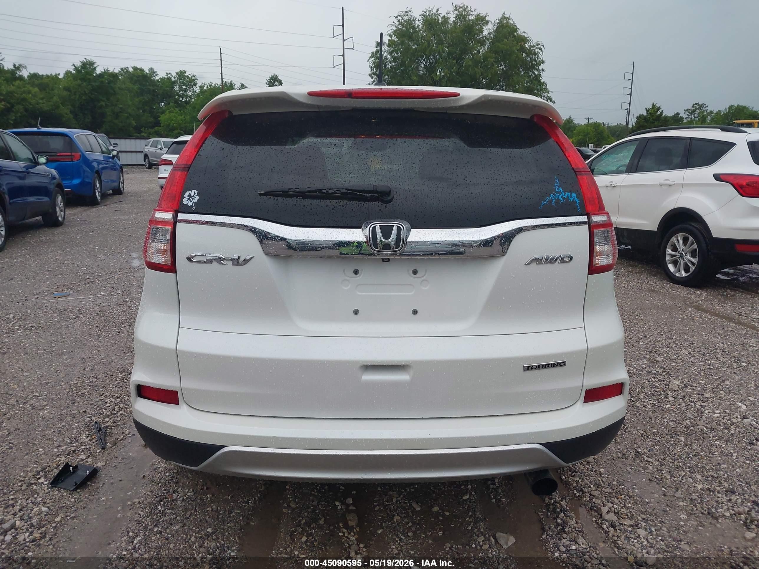 2015 Honda Cr-v Touring White vin: 5J6RM4H93FL025286