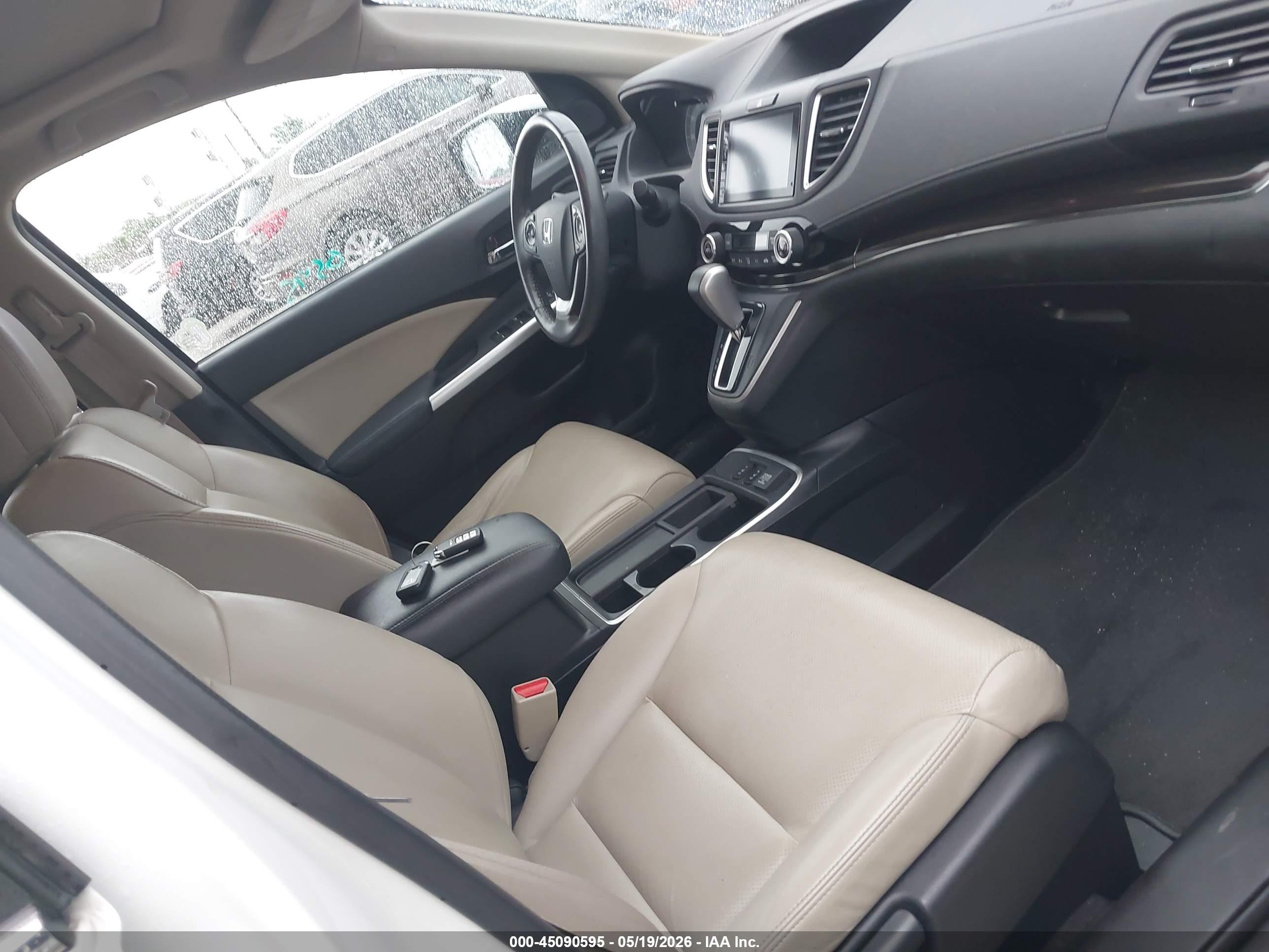 2015 Honda Cr-v Touring White vin: 5J6RM4H93FL025286