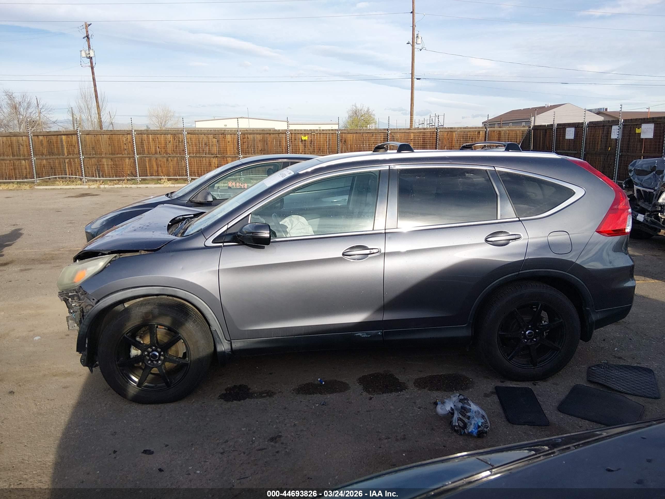 2015 Honda Cr-v Touring Gray vin: 5J6RM4H93FL070177