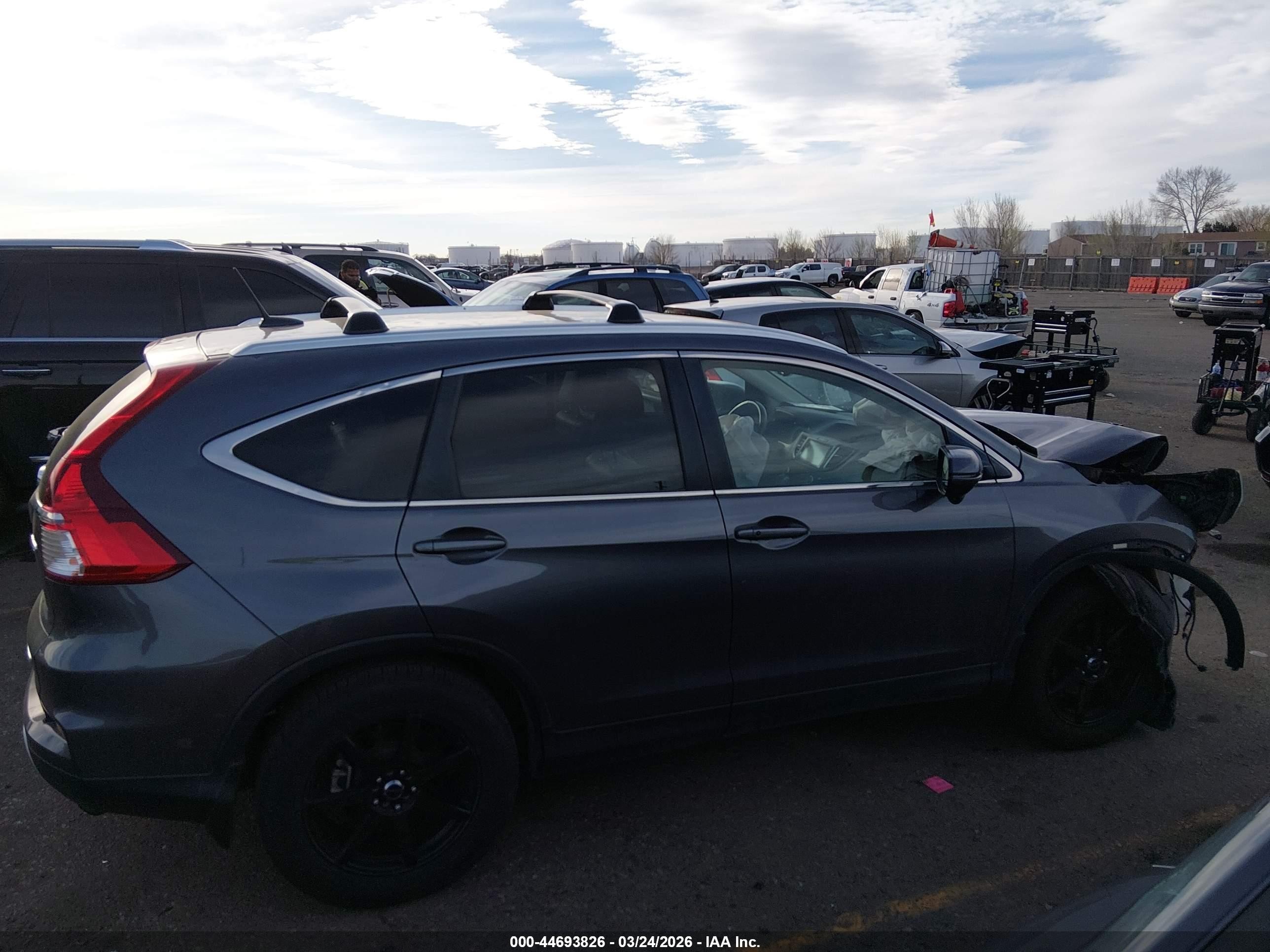 2015 Honda Cr-v Touring Gray vin: 5J6RM4H93FL070177