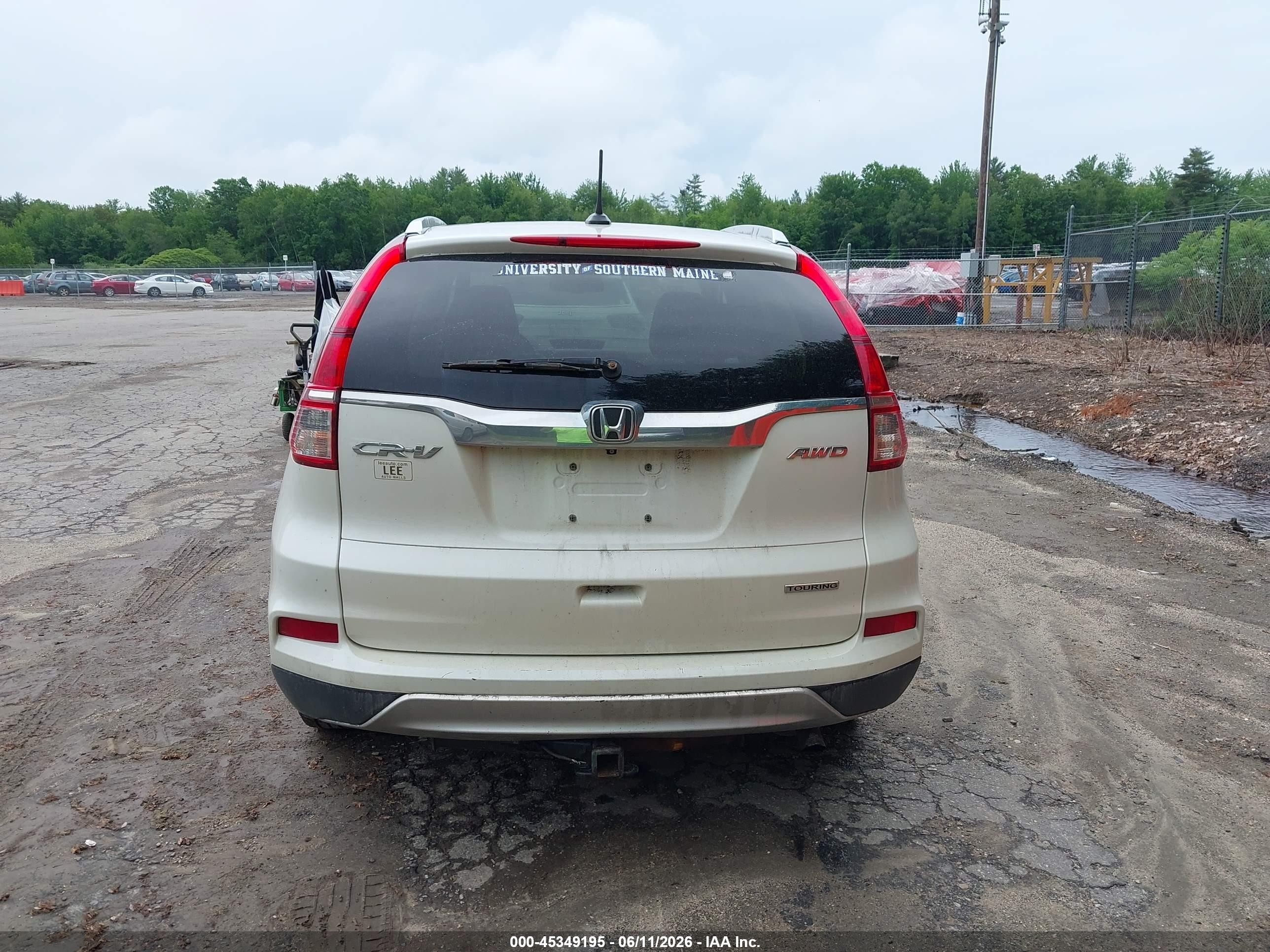2015 Honda Cr-v Touring Белый vin: 5J6RM4H94FL079003
