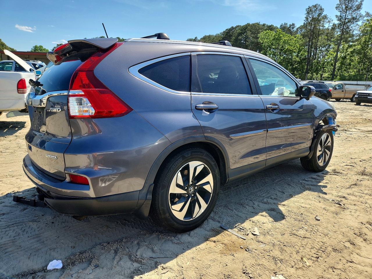 2015 Honda Cr-v Touring Серый vin: 5J6RM4H94FL086050