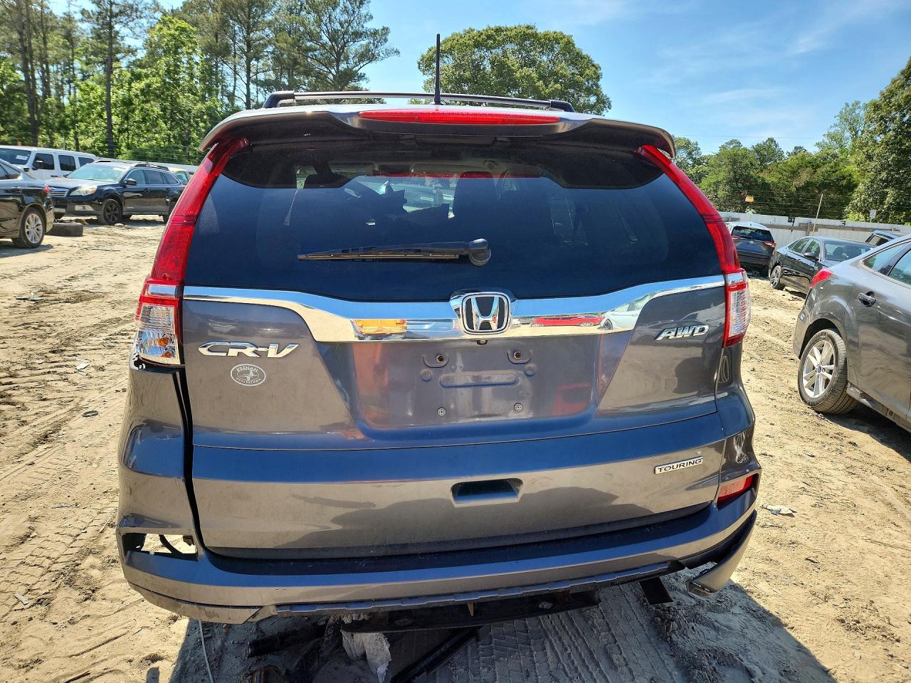 2015 Honda Cr-v Touring Серый vin: 5J6RM4H94FL086050