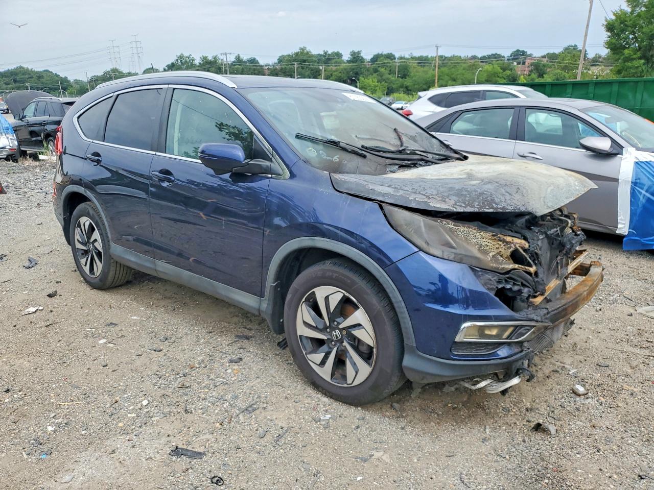 2015 Honda Cr-v Touring Blue vin: 5J6RM4H95FL018260