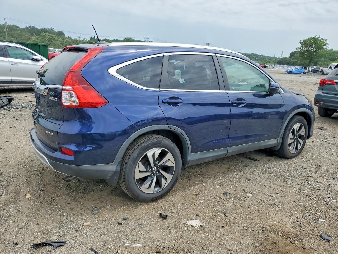 2015 Honda Cr-v Touring Blue vin: 5J6RM4H95FL018260