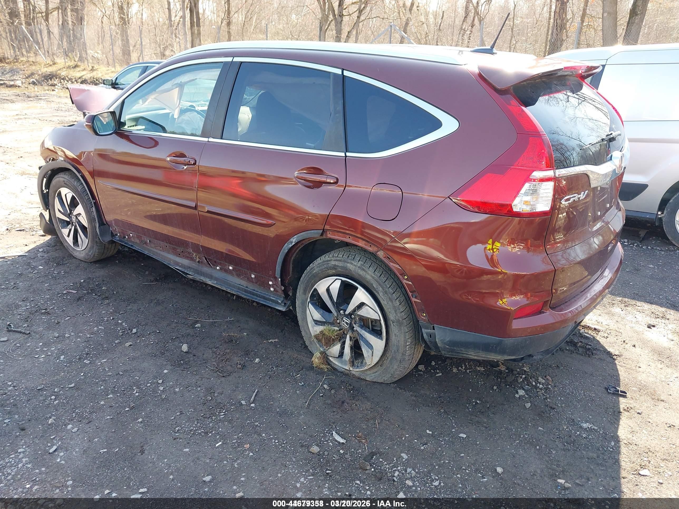 2015 Honda Cr-v Touring Темно-бордовый vin: 5J6RM4H95FL073324