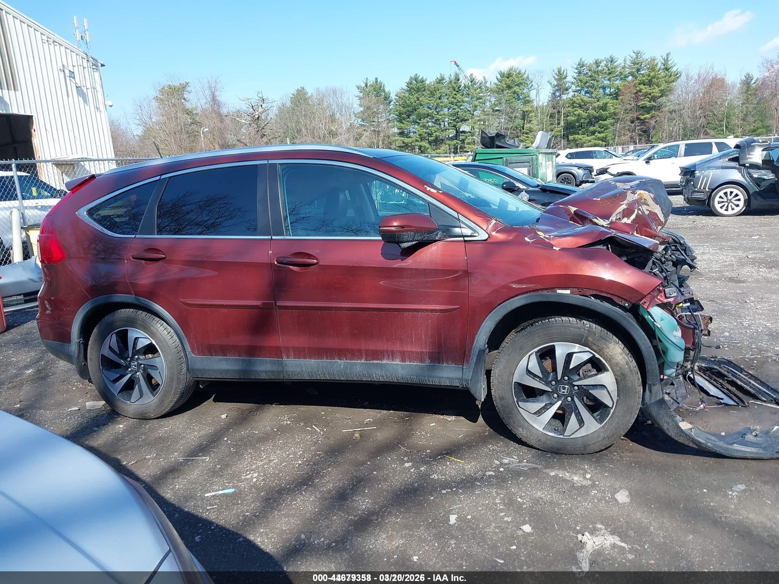 2015 Honda Cr-v Touring Темно-бордовый vin: 5J6RM4H95FL073324