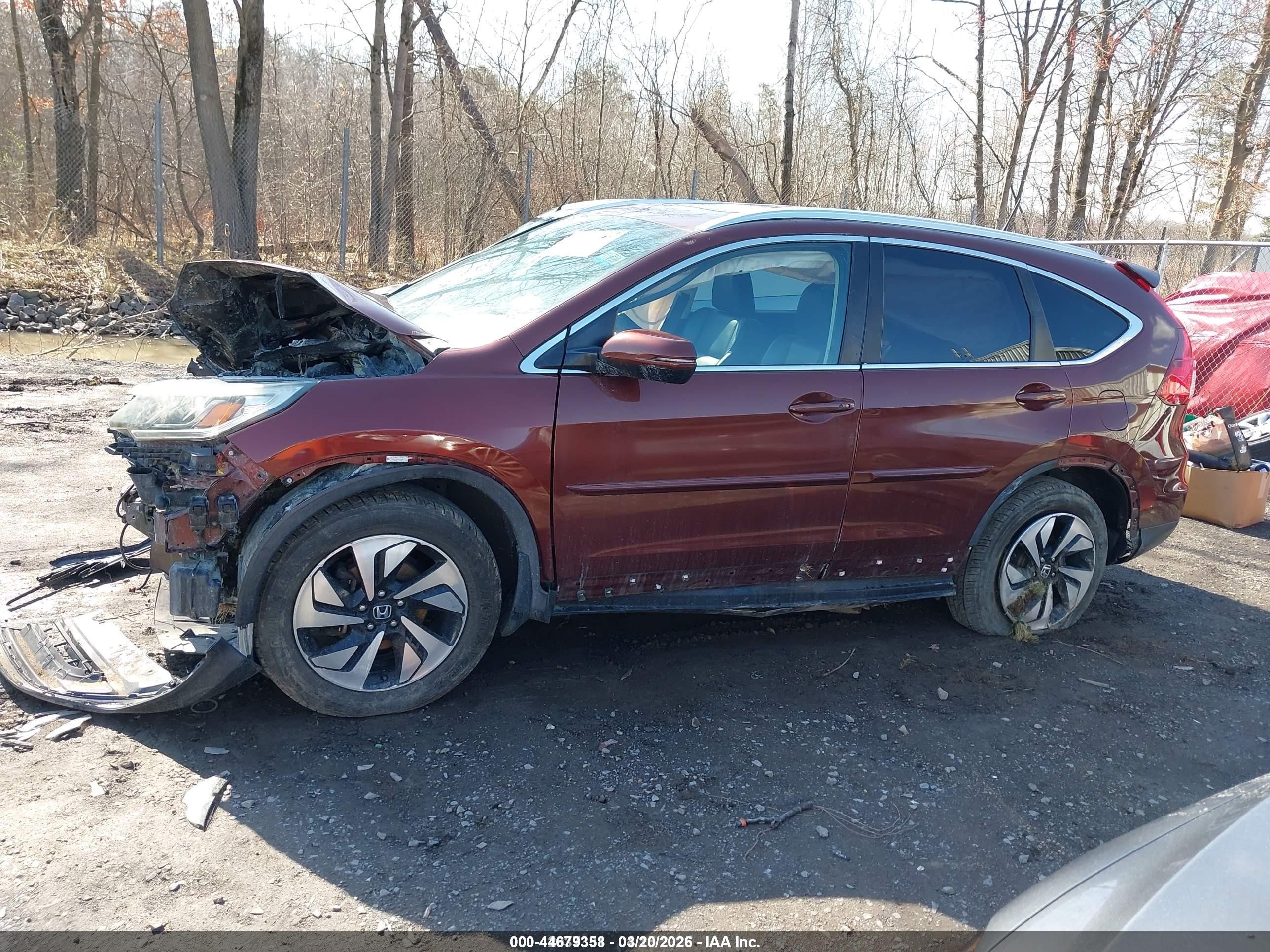 2015 Honda Cr-v Touring Темно-бордовый vin: 5J6RM4H95FL073324